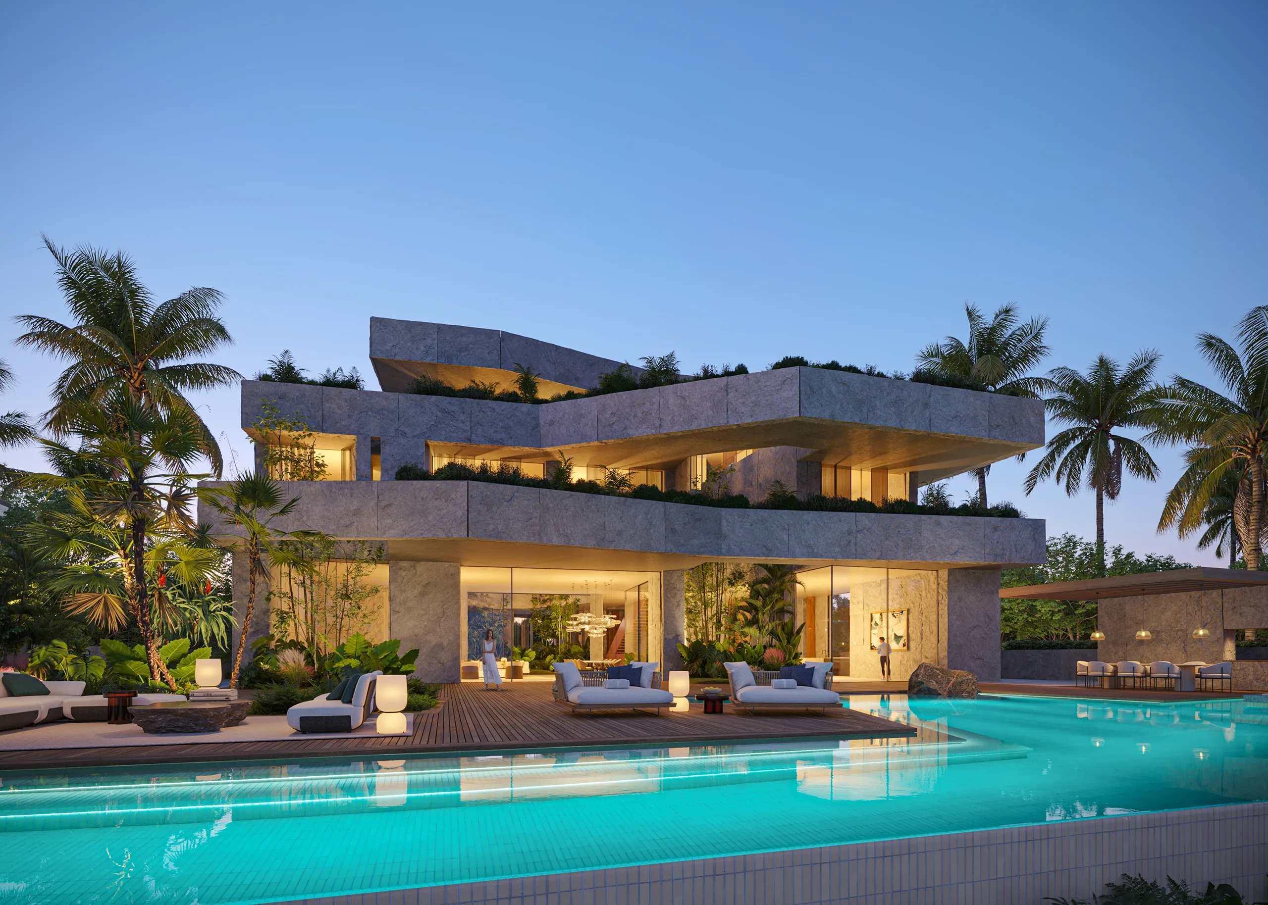 Villa High End Dubai Pool Architecture Rendering