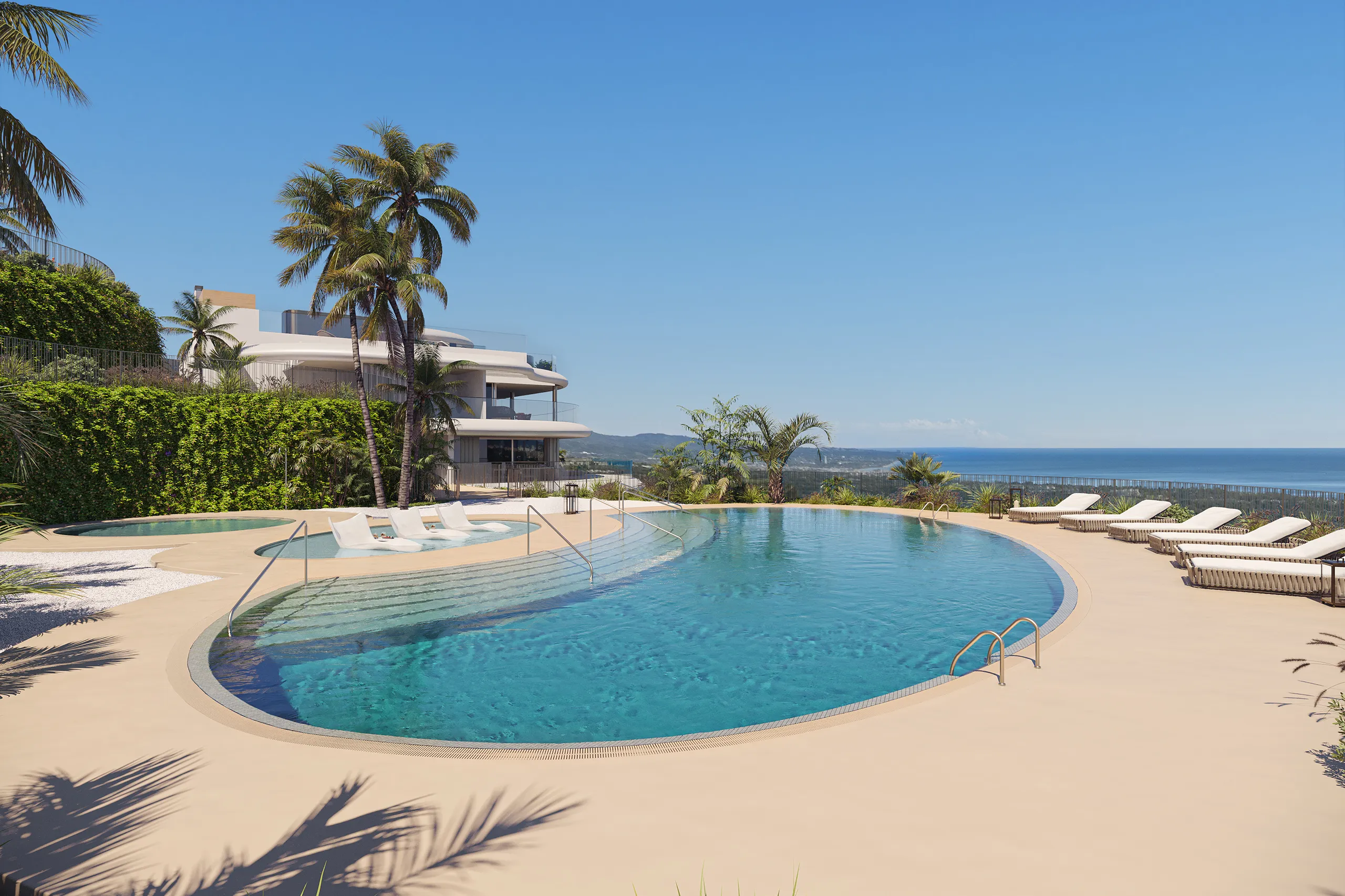 Sky Apartaments Marbella piscina visualizacion arquitectonica
