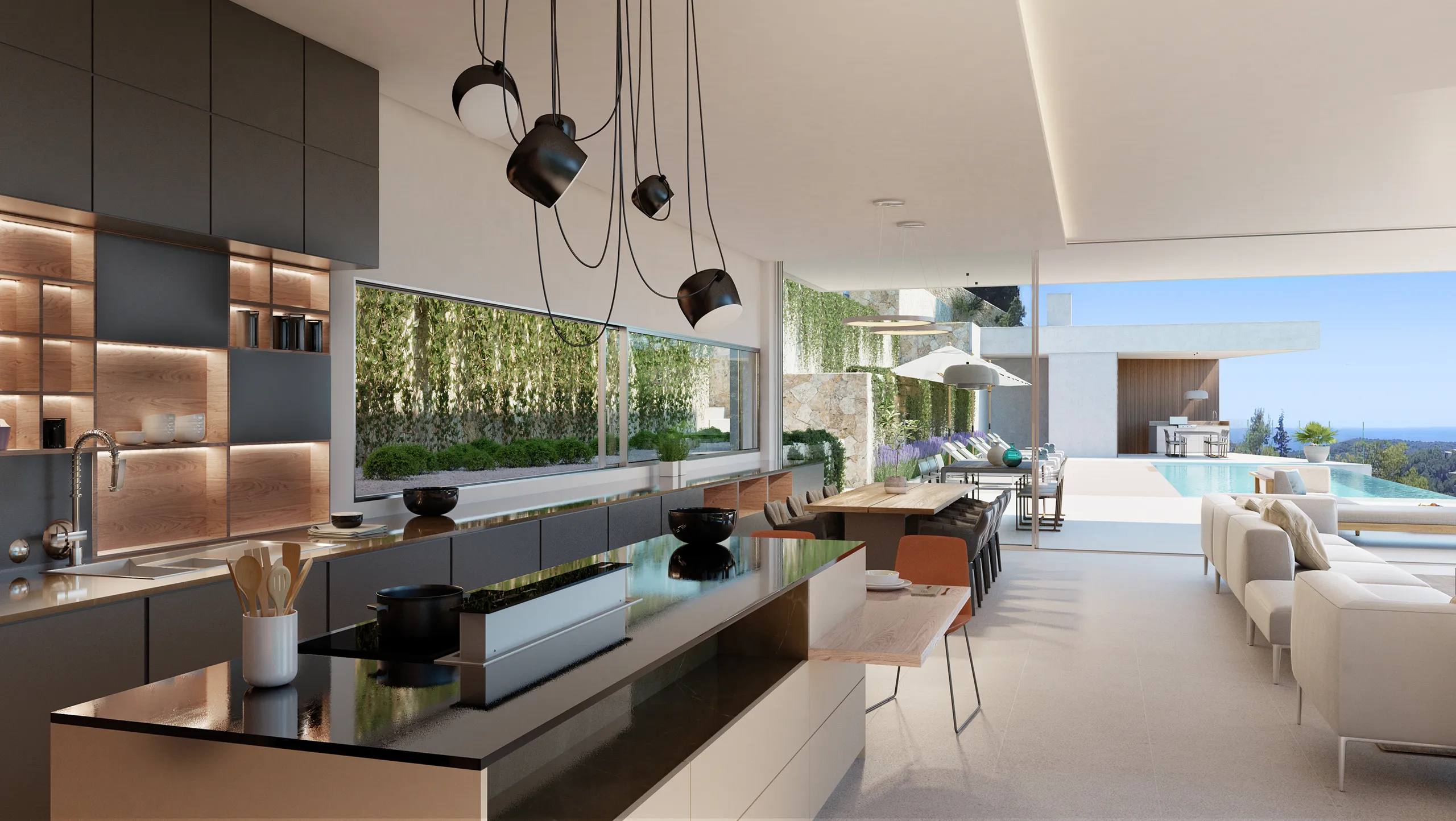 House Son Vida Mallorca Living Architectural Visualization