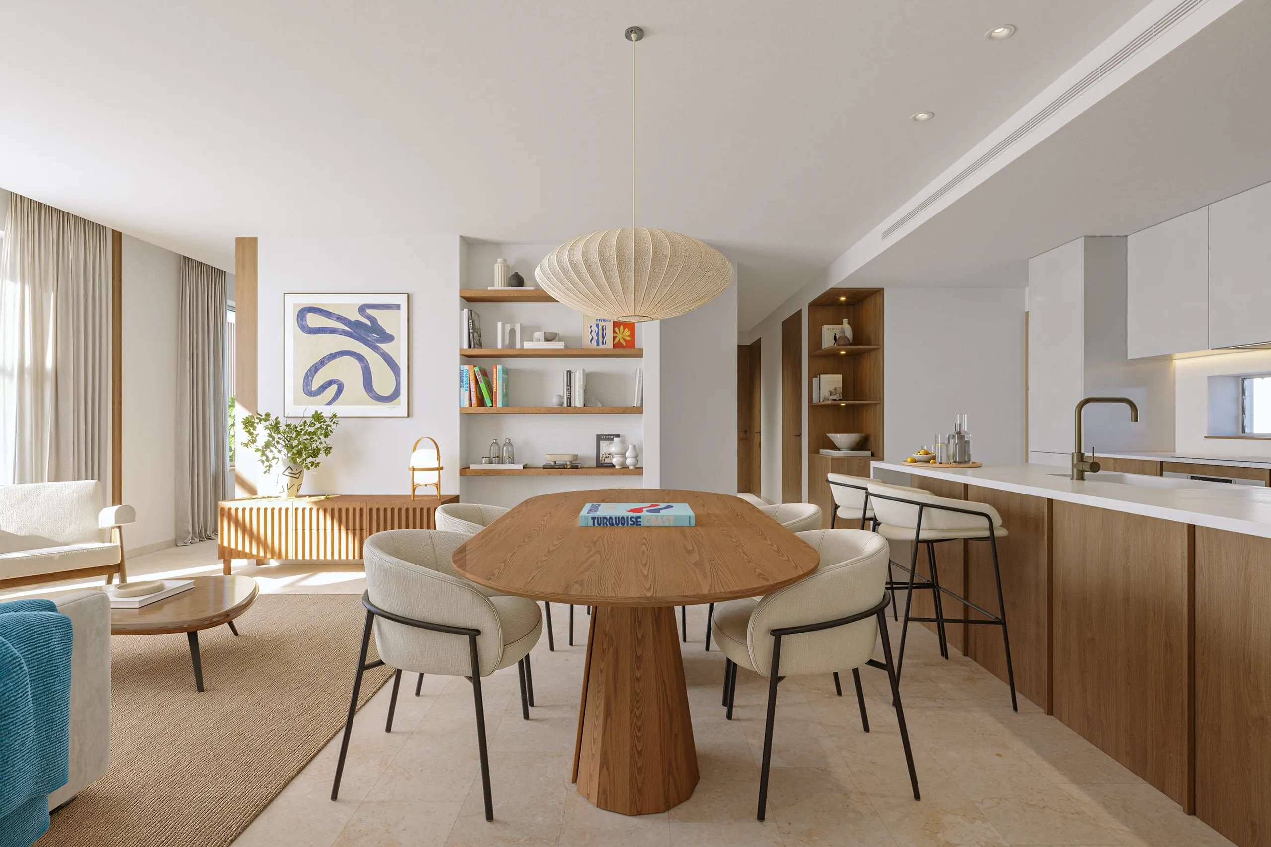 Eularia Apartments Santa Eulalia Ibiza Dining Architectural Visualisation