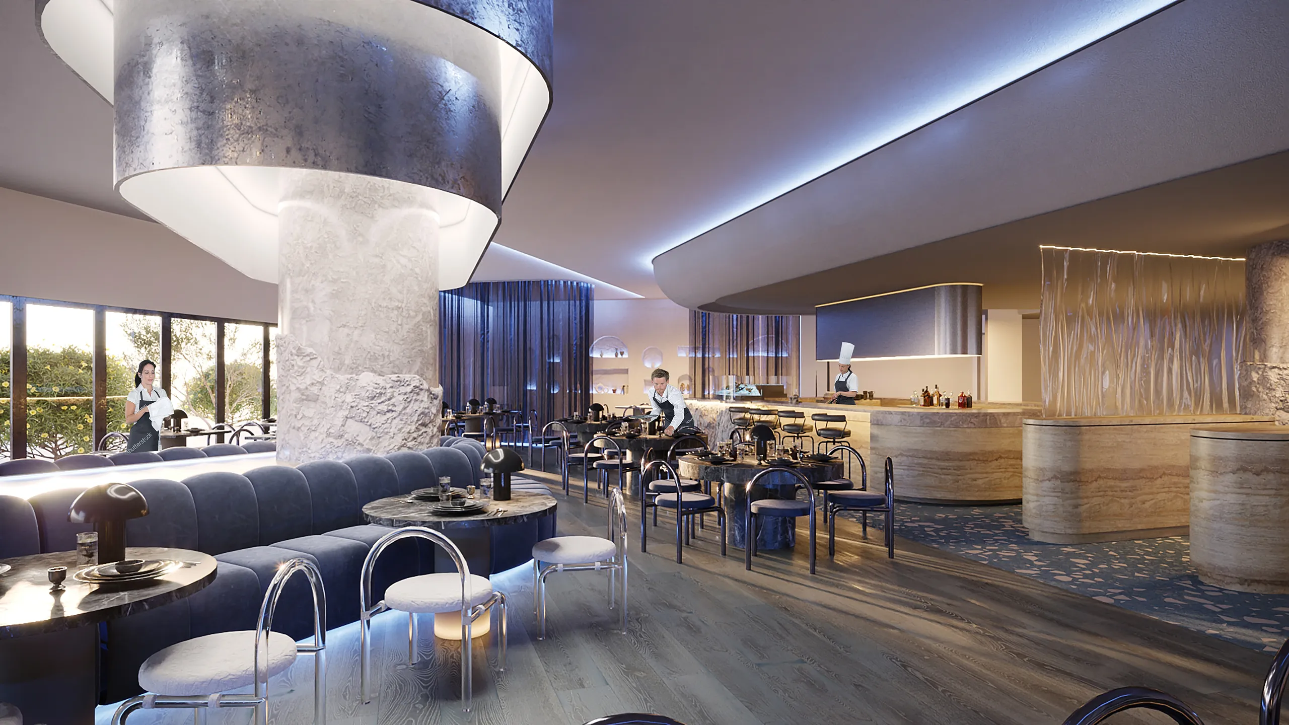 Wharf Brisbane Australia Restaurant Bar Property Branding Visualisation