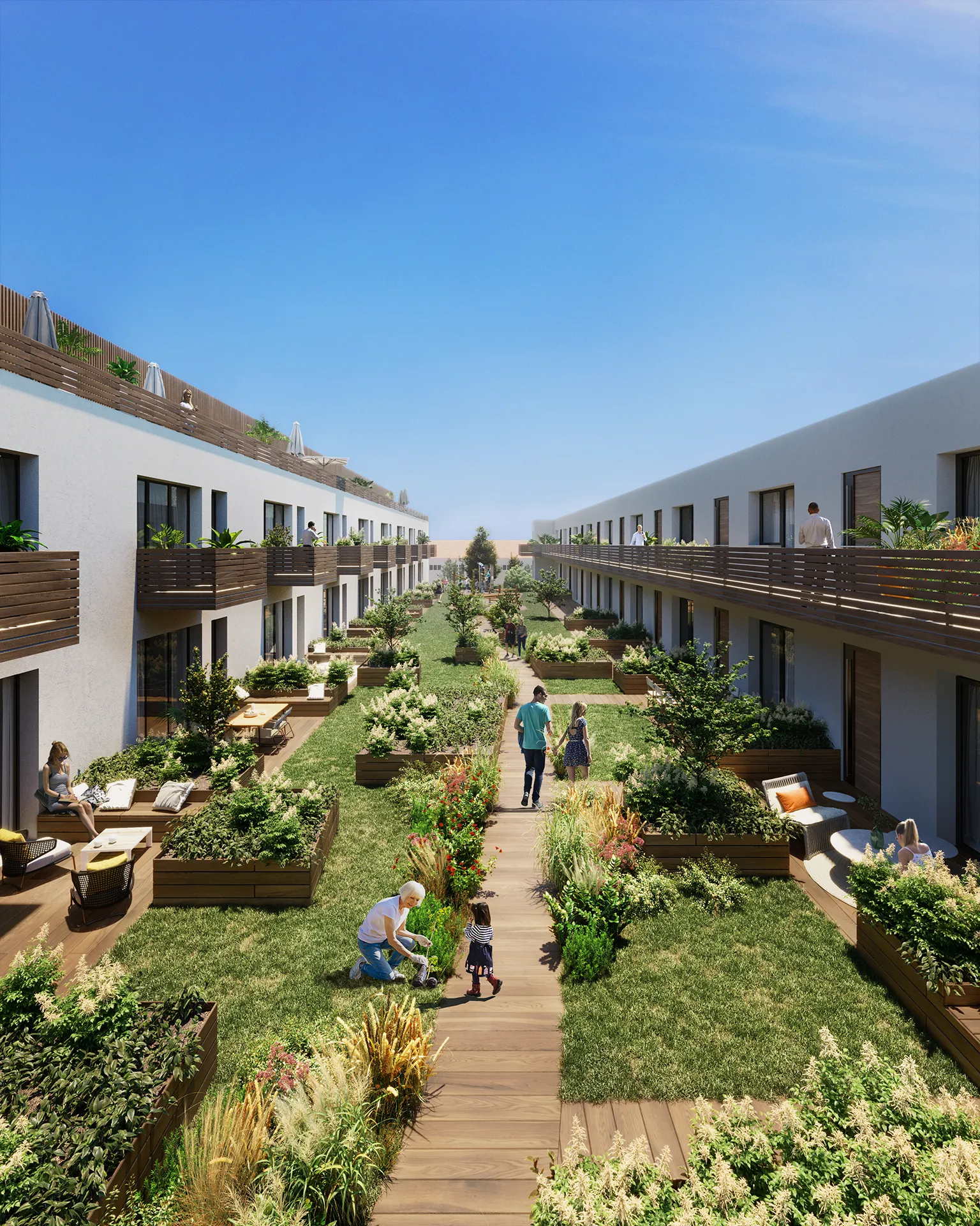 Housing Llorrach Germany Garden photorealistic 3d