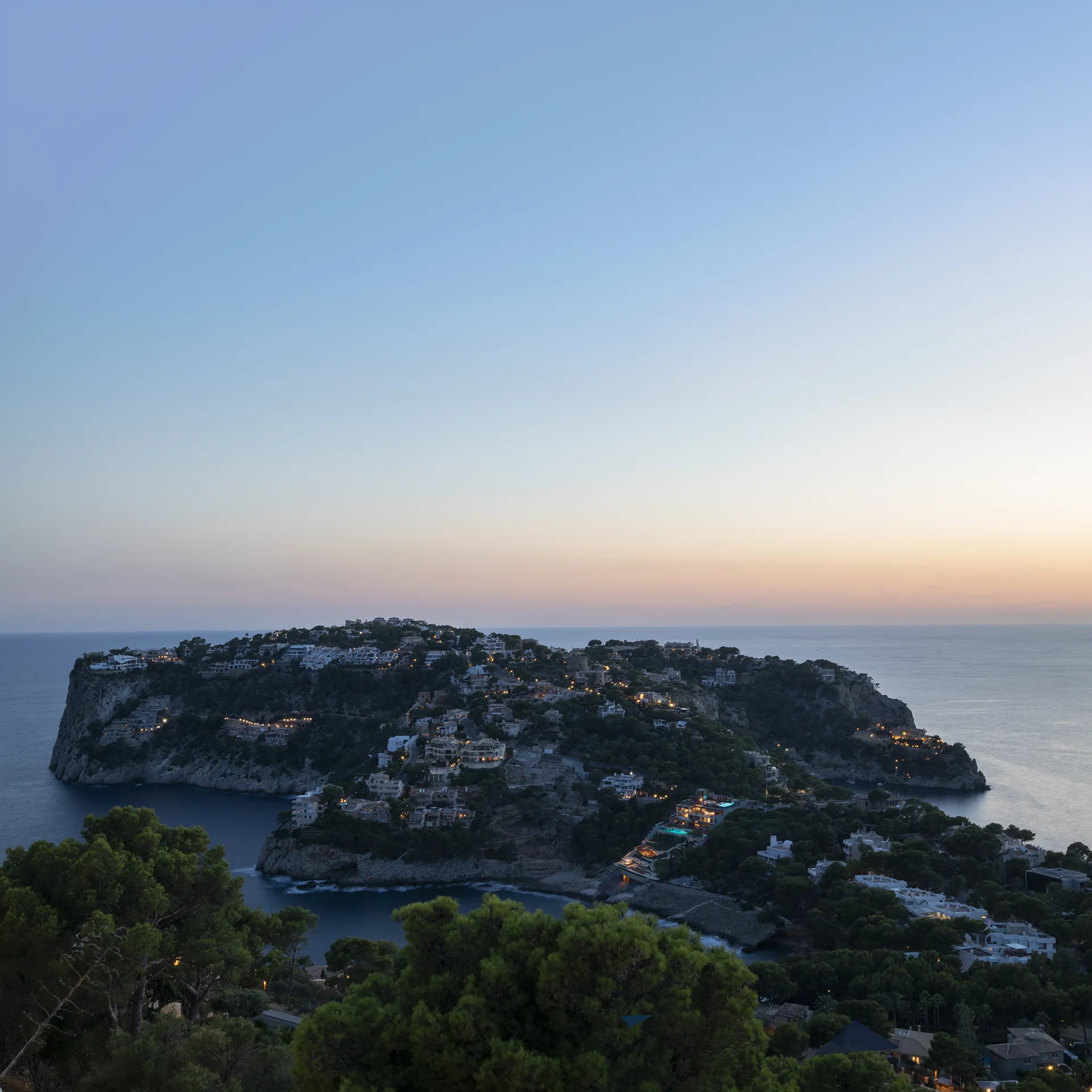 Villa Boat Inlet Andratx Mallorca Vista aerea VR arquitectonica