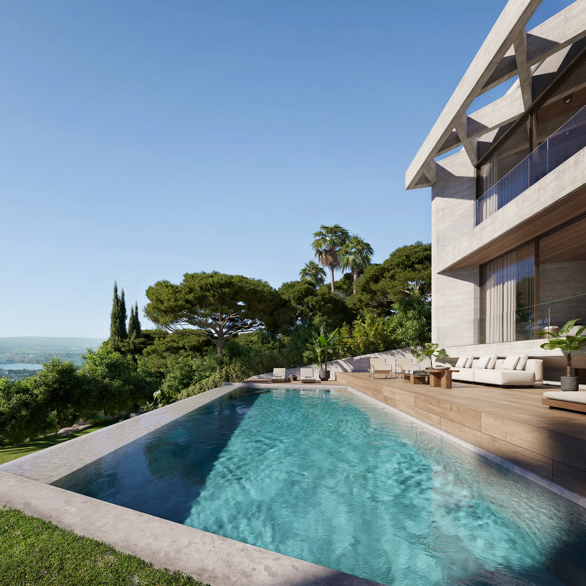 House Costa Den Blanes Mallorca Pool Photorealistics Cgi