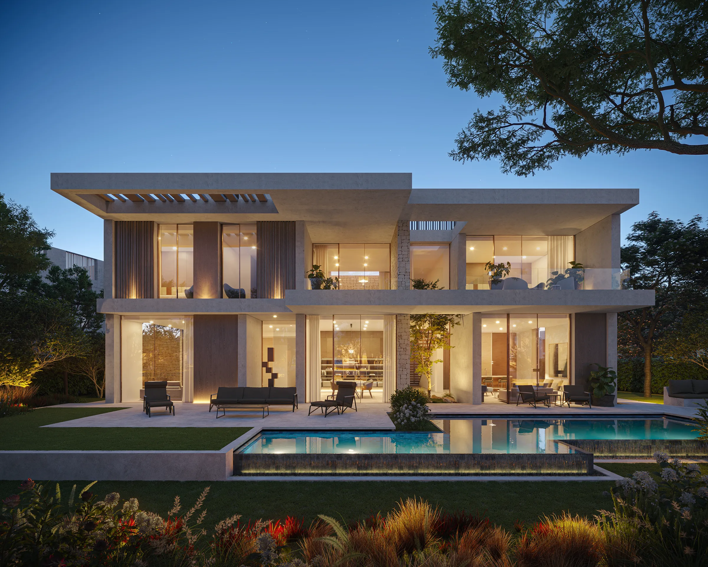 House Dubai Pool Photorealistic Visualization