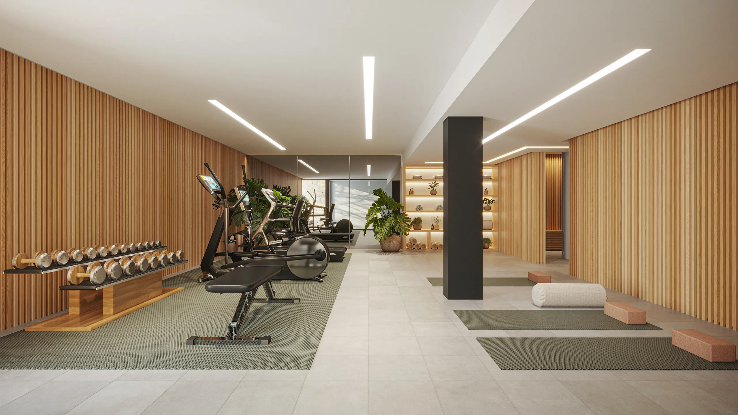 Ever Marivent Apartments Palma Mallorca Gym Architectural Visualisation