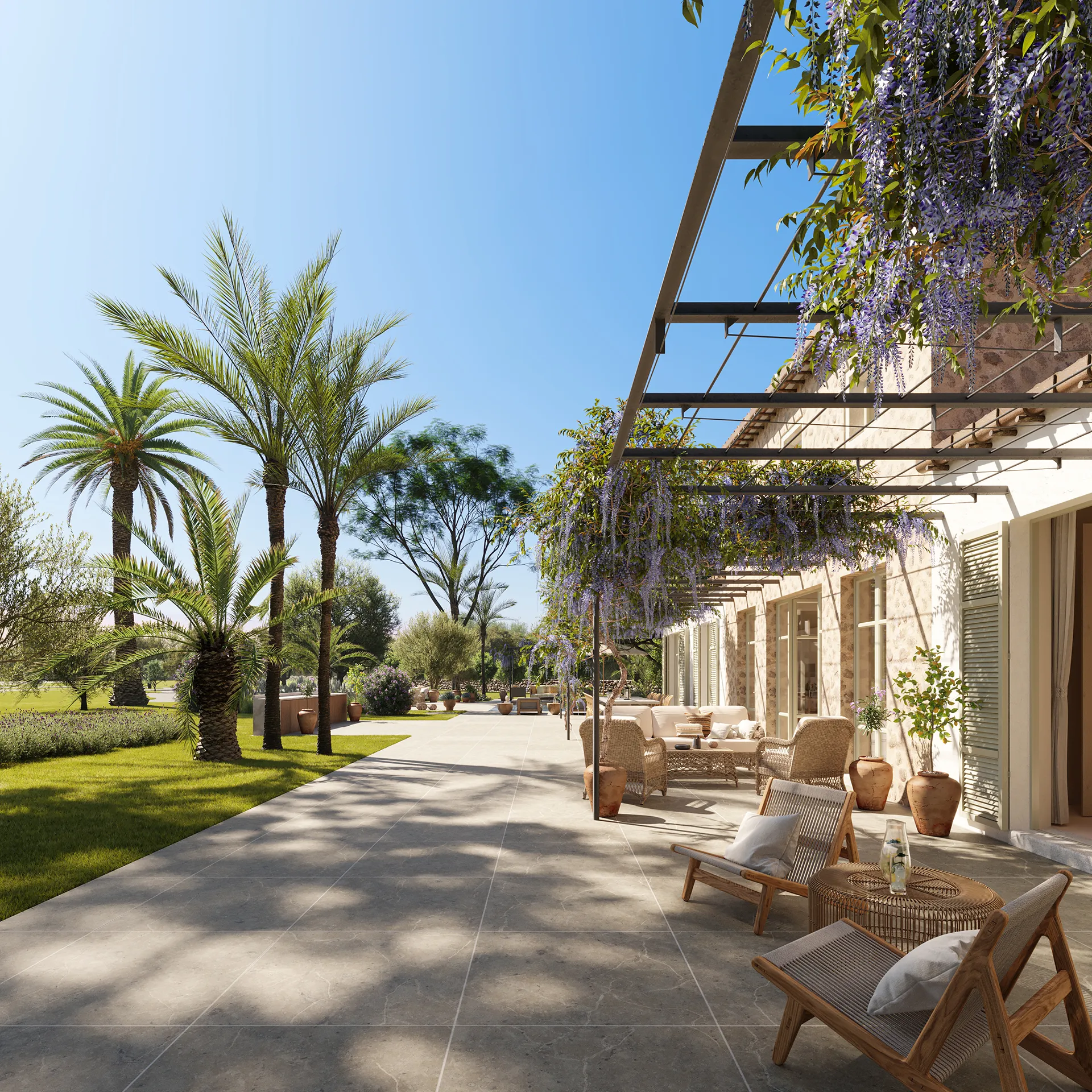 Finca Manacor Mallorca Porch Architectural Renders