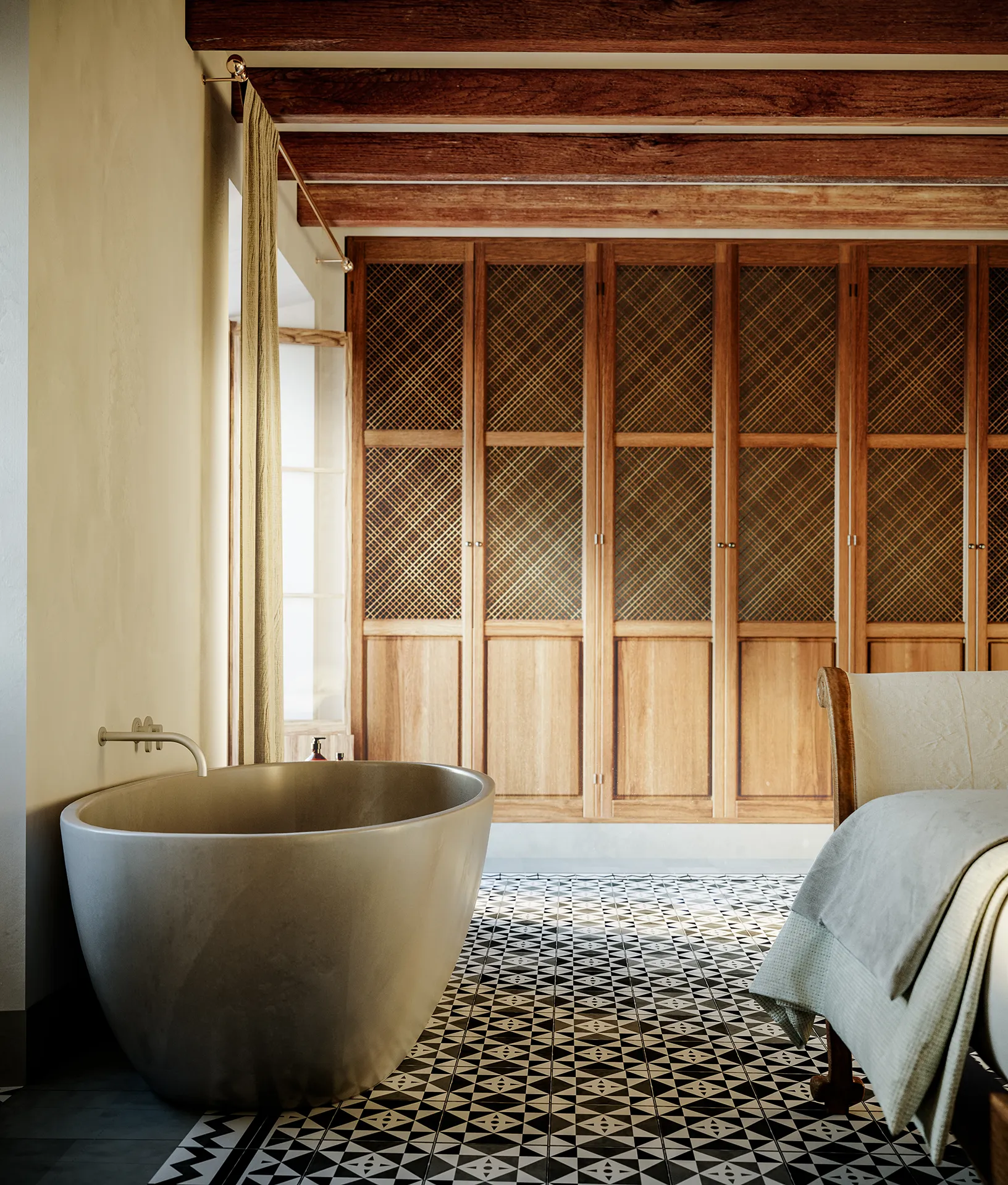 Townhouse Soller Mallorca Walking Closet Architecture Rendering