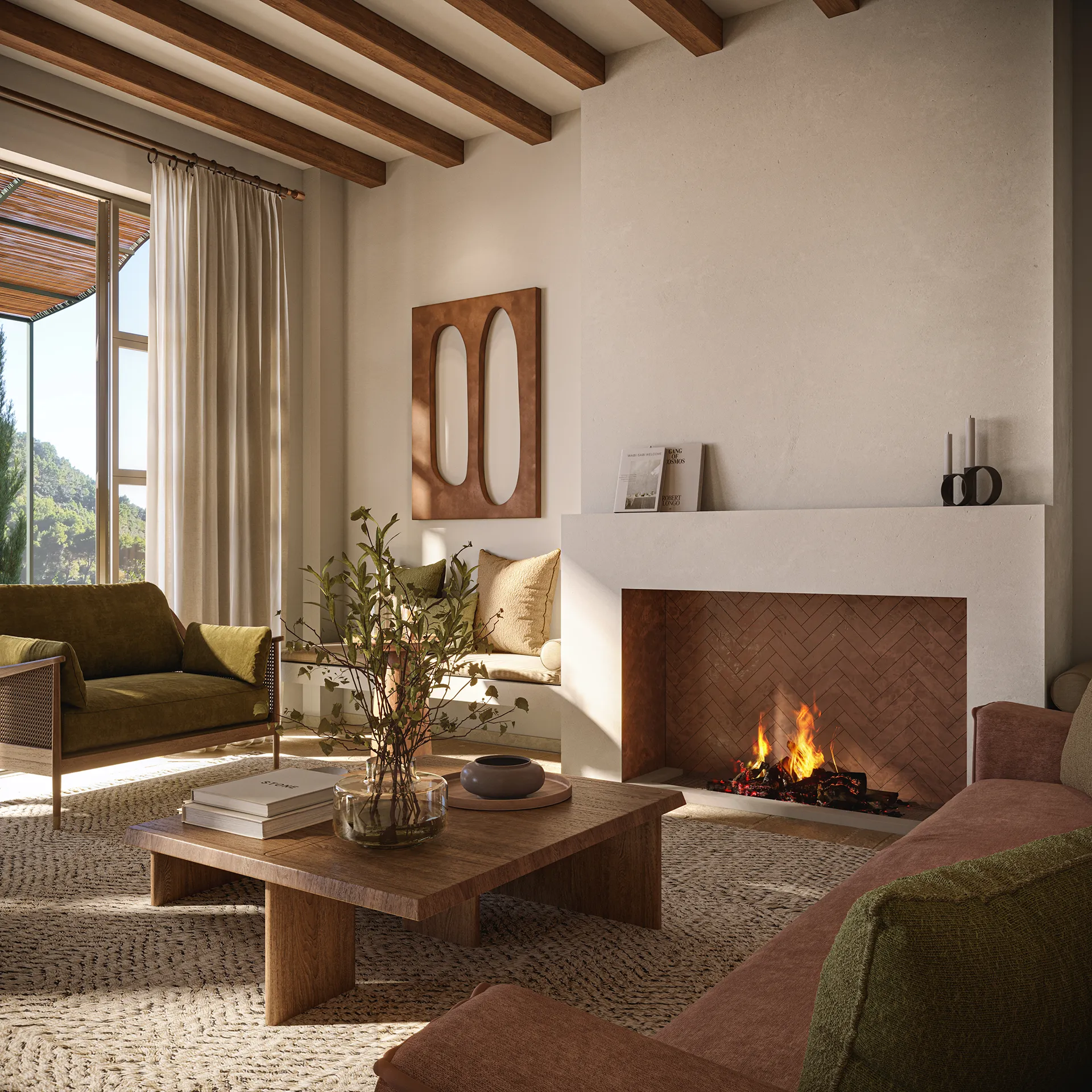 Casa Valldemossa Mallorca sala estar VR arquitectonica
