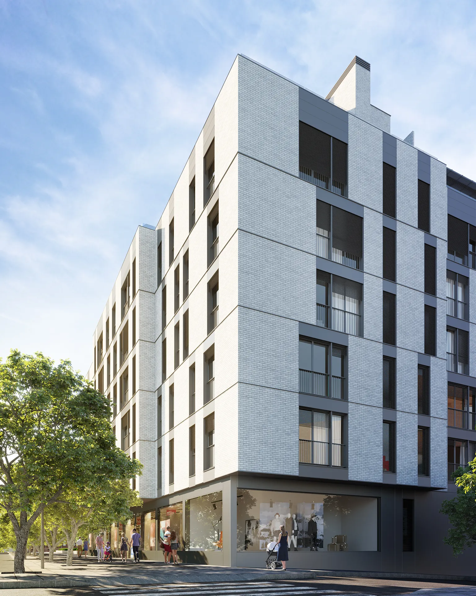 Viviendas Coslada Madrid Fassade eye level Architectural 3D