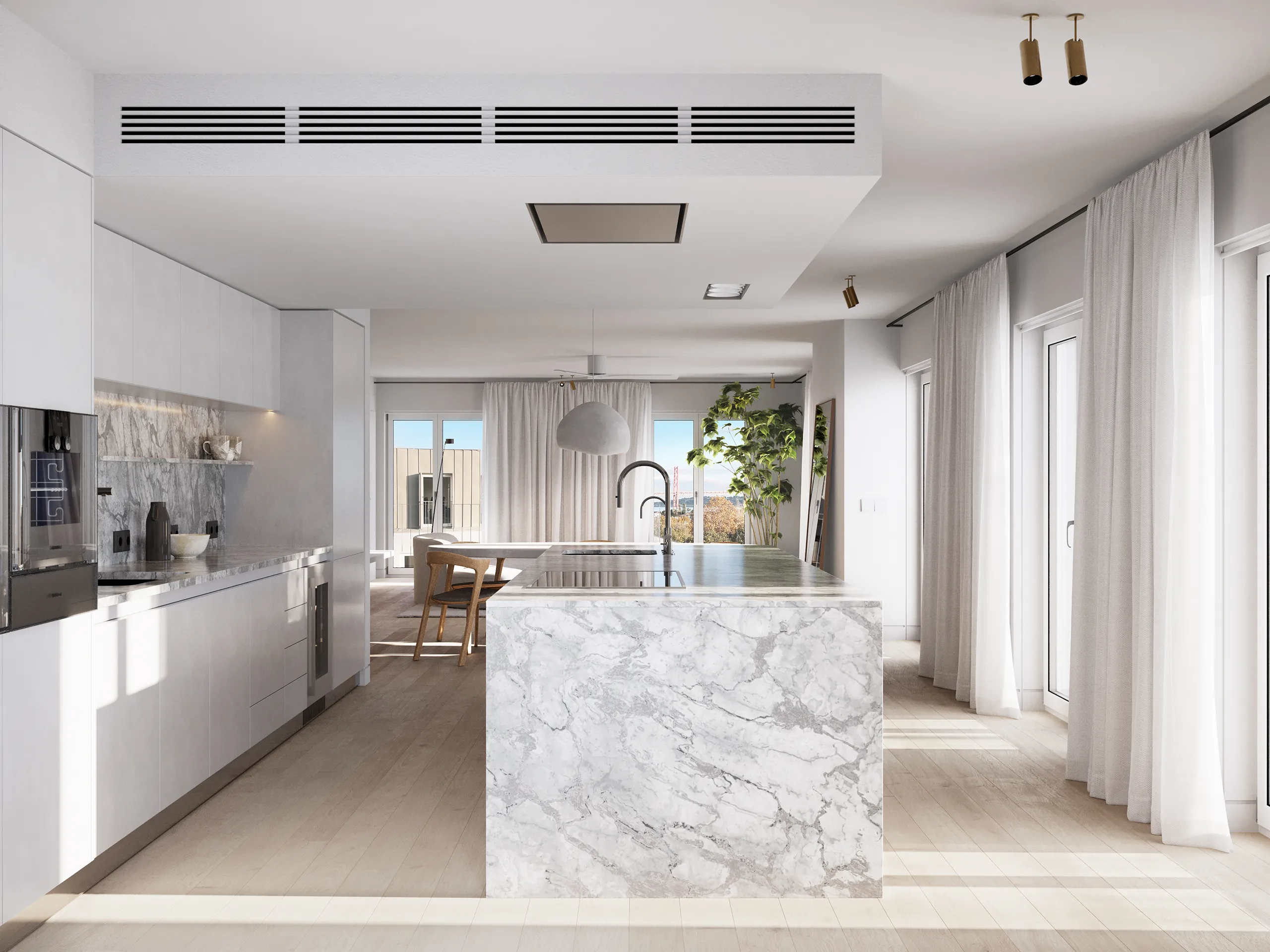 Apartment Lisboa Portugal Kitchen Real Estate Cgi