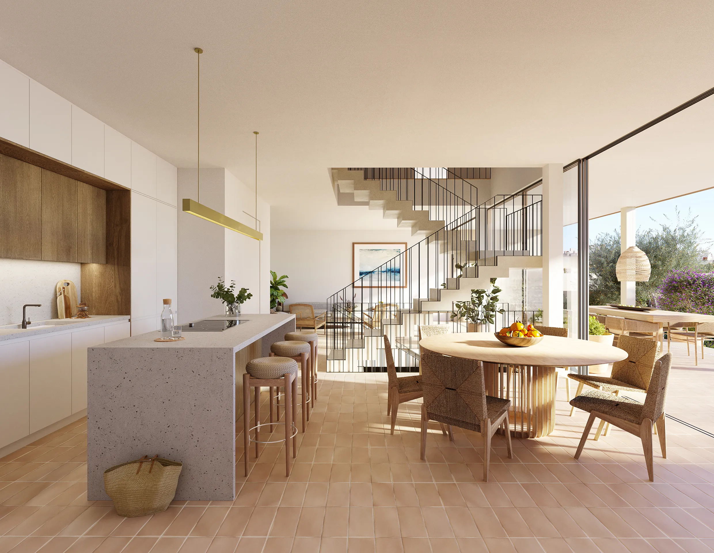 House Palma Mallorca Kitchen Architectural Visualisations