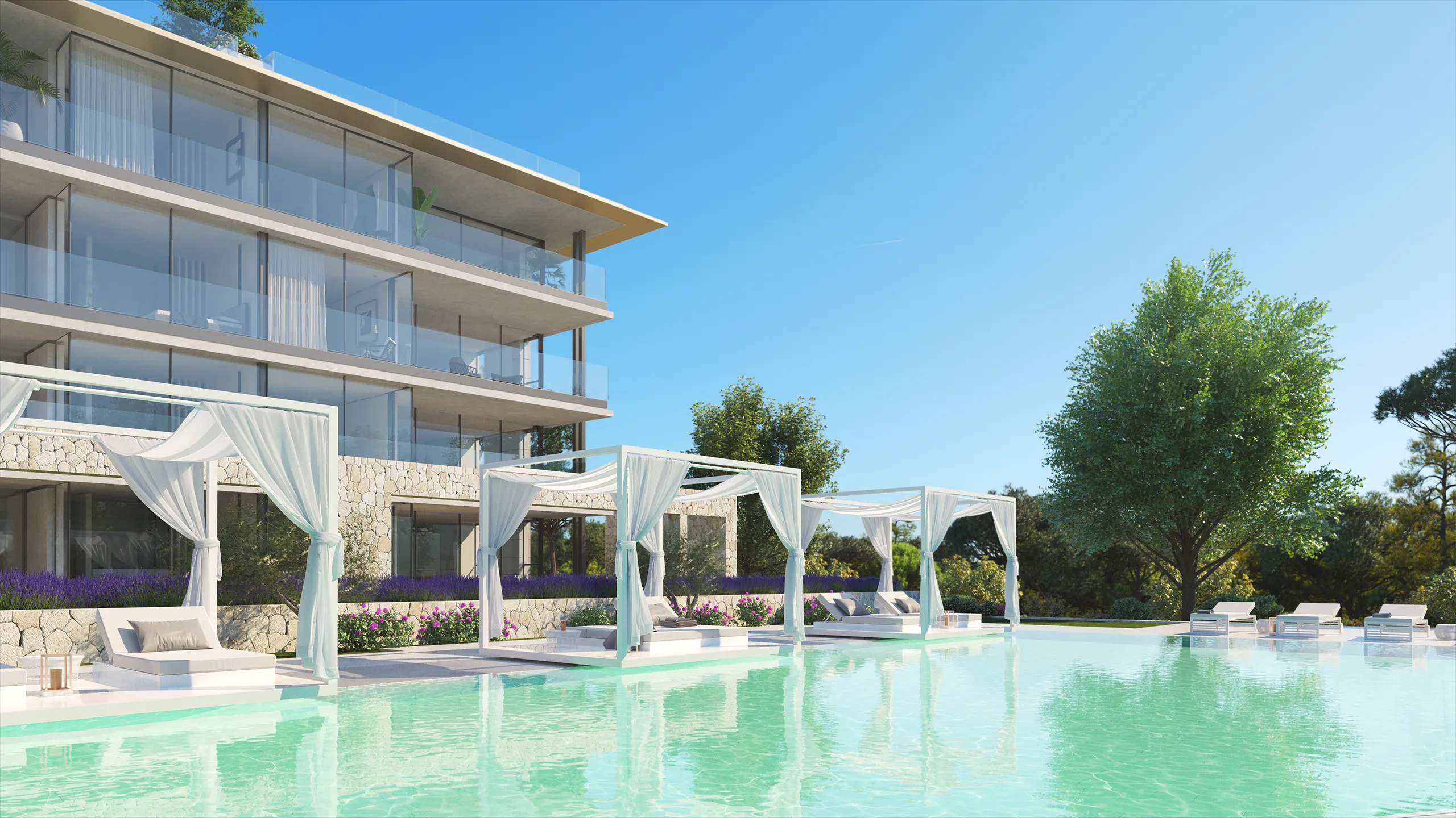 apartamento Costa Den Blanes Mallorca cocina Visualizacion Arquitectonica