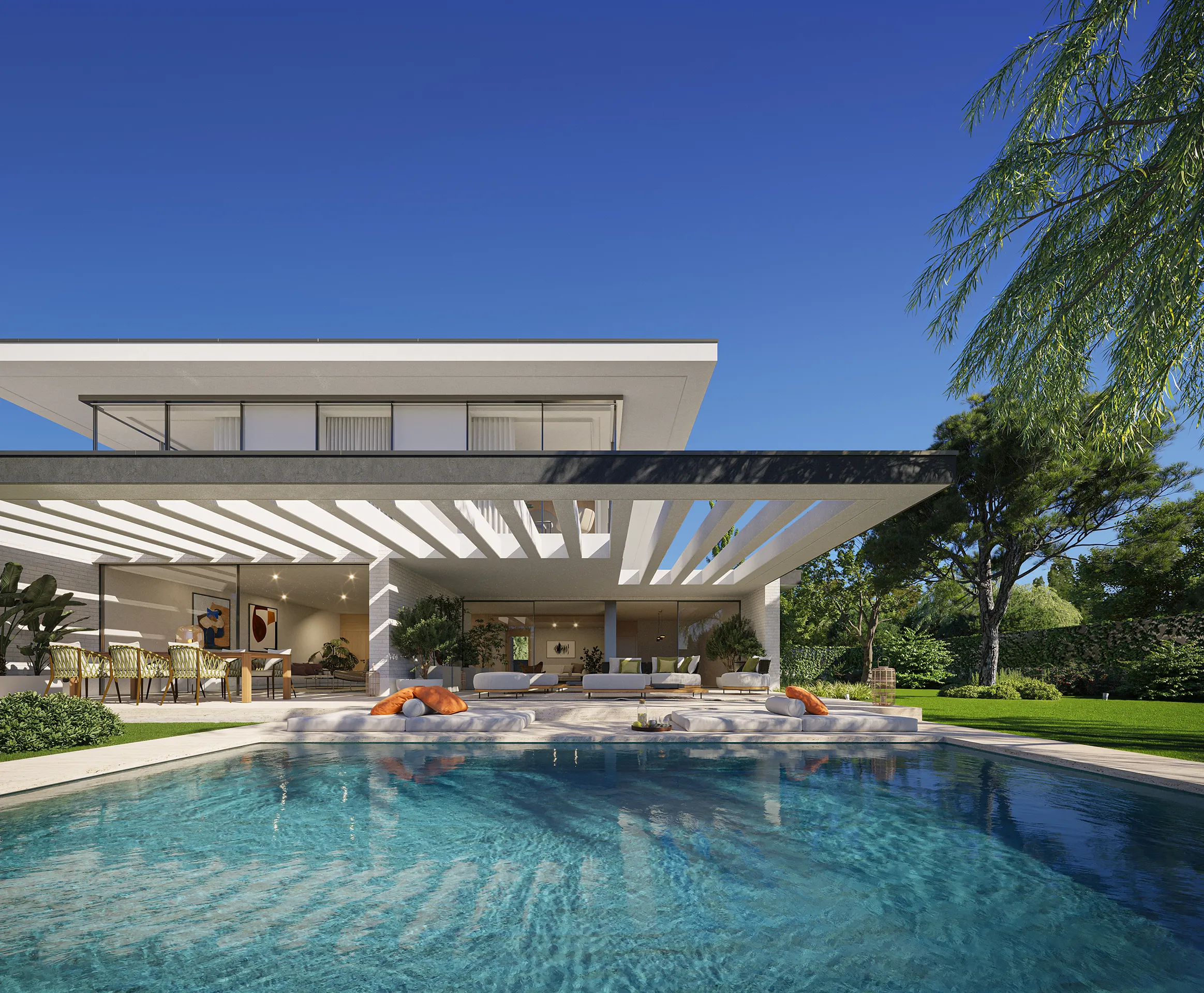 Villa Aravaca Madrid Pool Architectural Renders