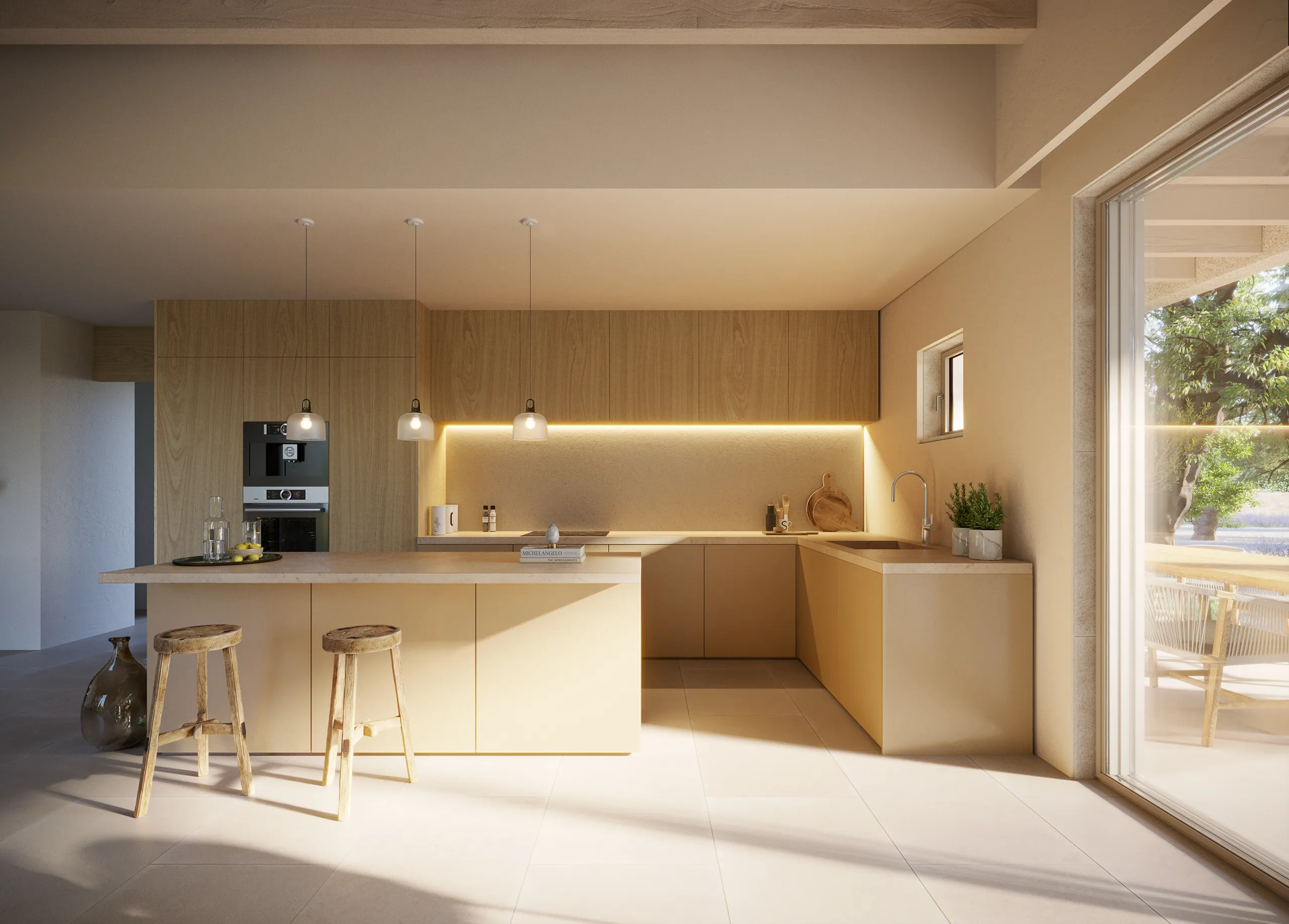 House Santanyi Mallorca Kitchen Property Branding Renders