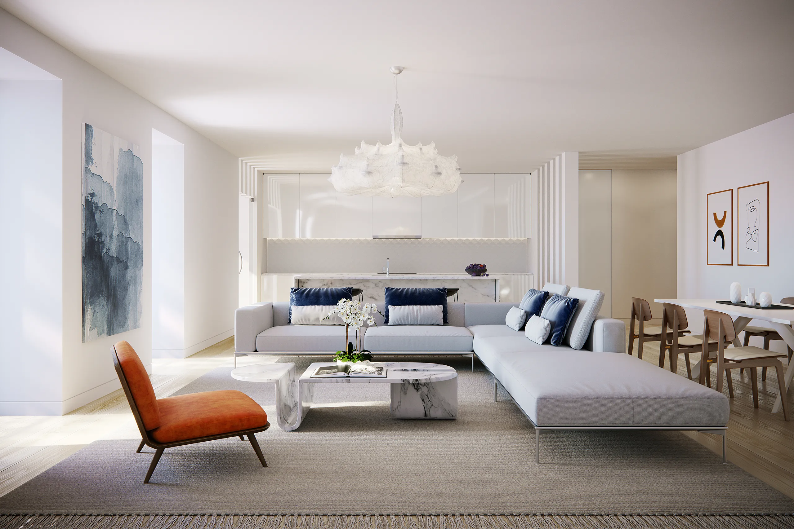 Avencas Housing Lisboa Portugal Dining architectural rendering