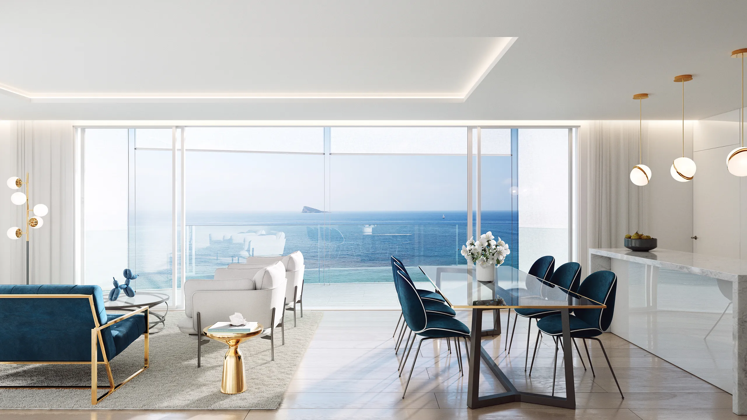 Delfin Tower Apartament Benidorm Benidorm Balcony Photorealistic Rendering