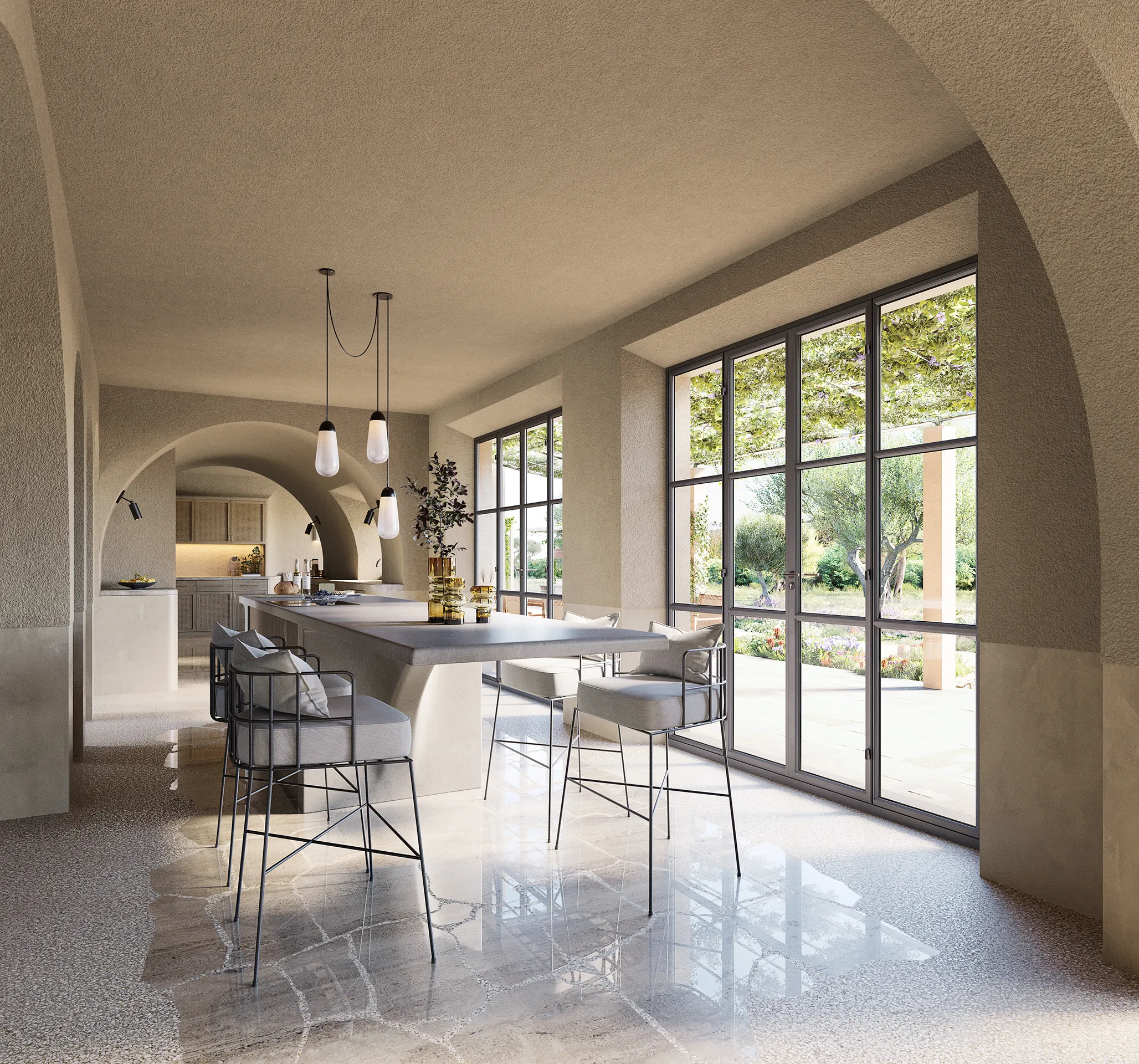 casa Sta Maria Mallorca Comedor Branding Inmobiliario Render