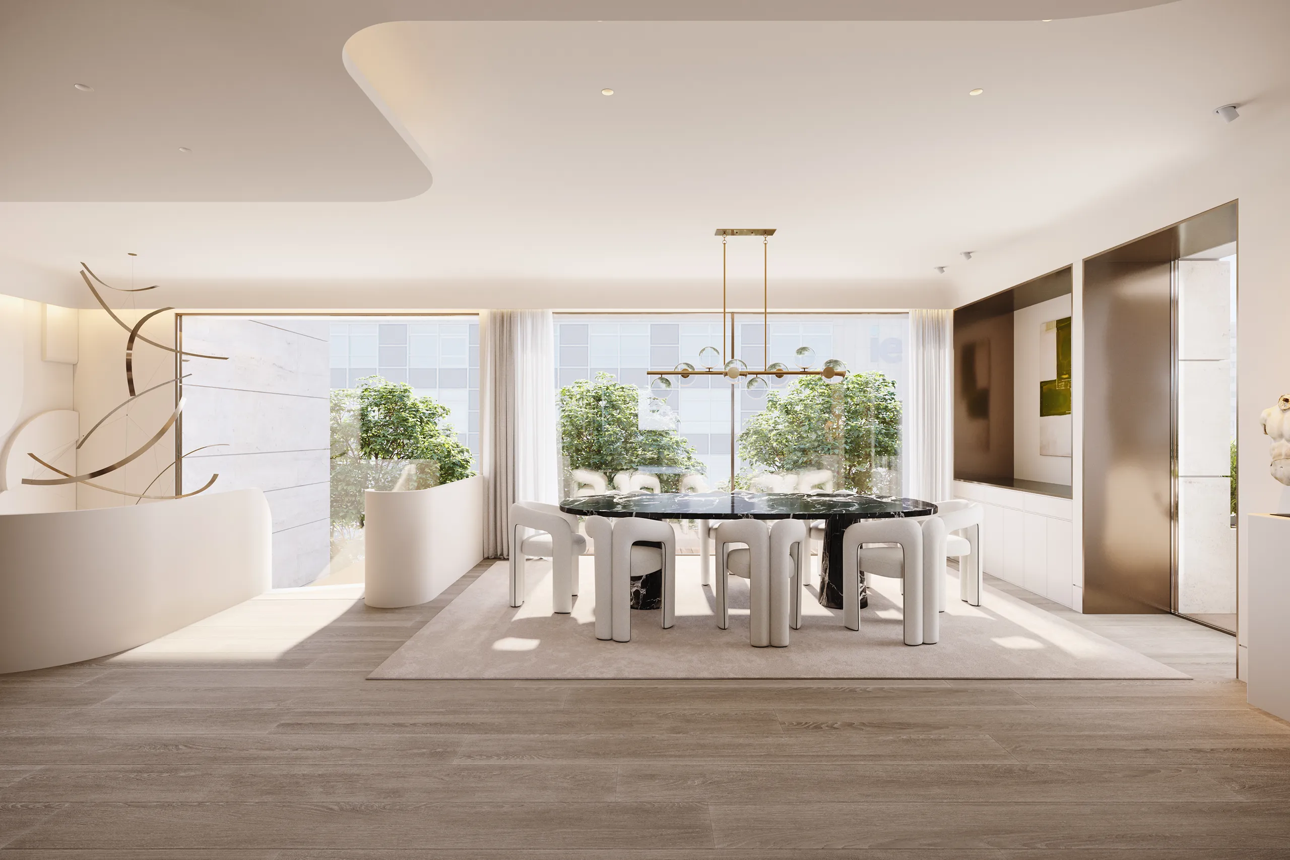 Viviendas Luxury Madrid Dining Architectural 3D