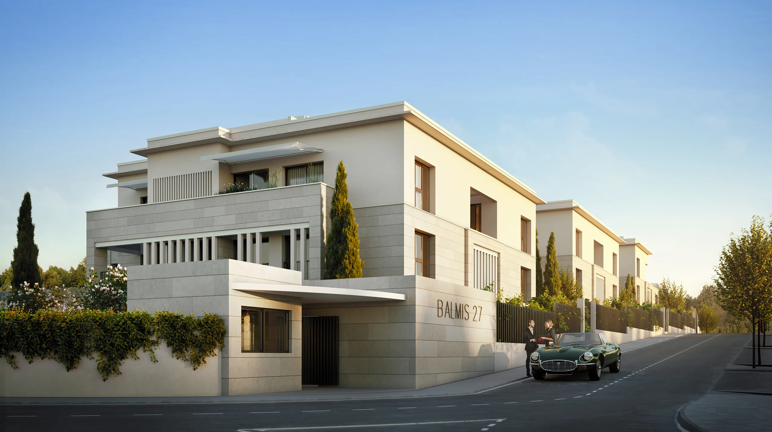 Doctor Balmis Houses Aravaca Madrid Fassade eye level Architecture Rendering