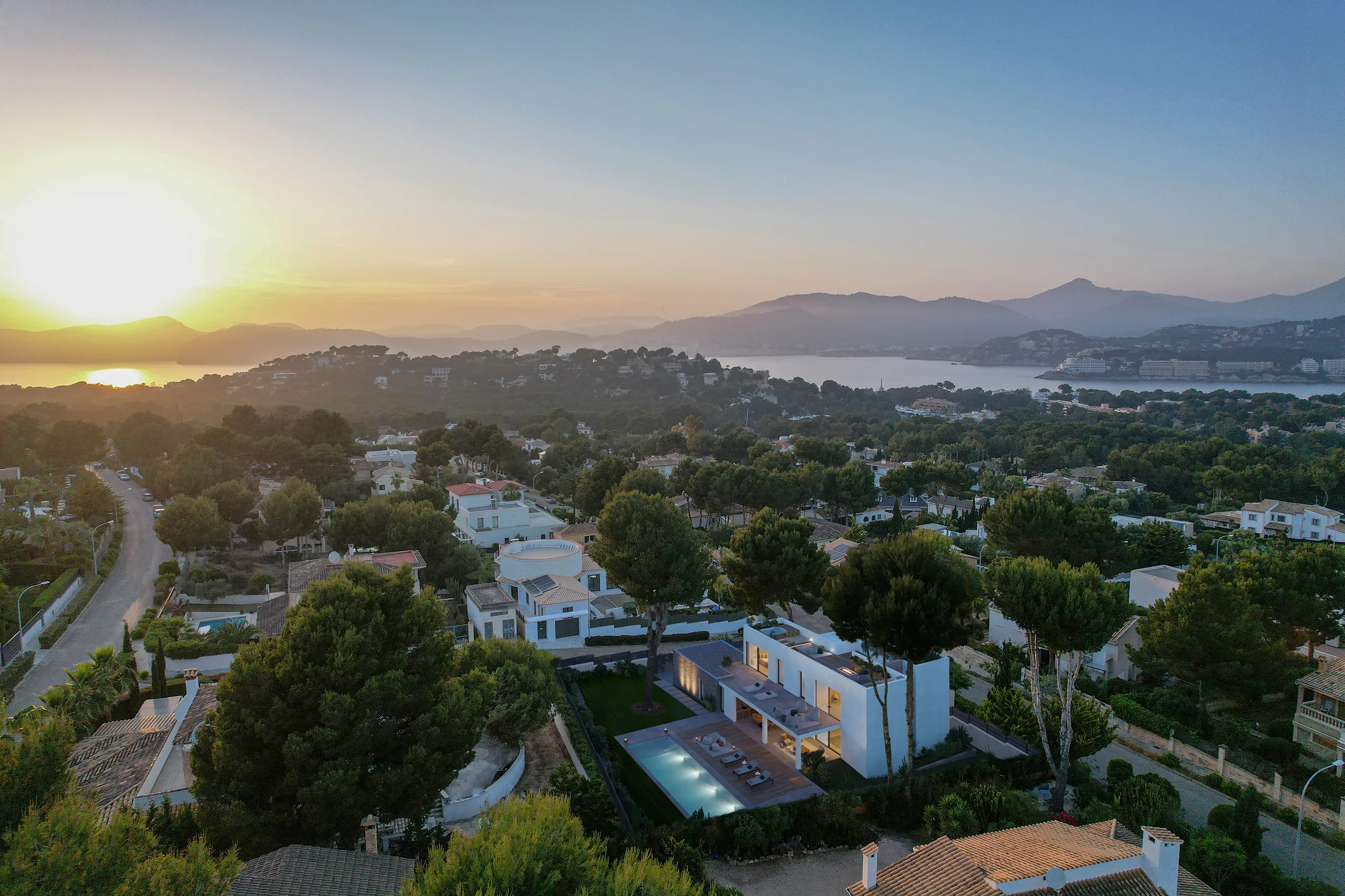 House Sta Ponca Mallorca Aerial view real estate cgi