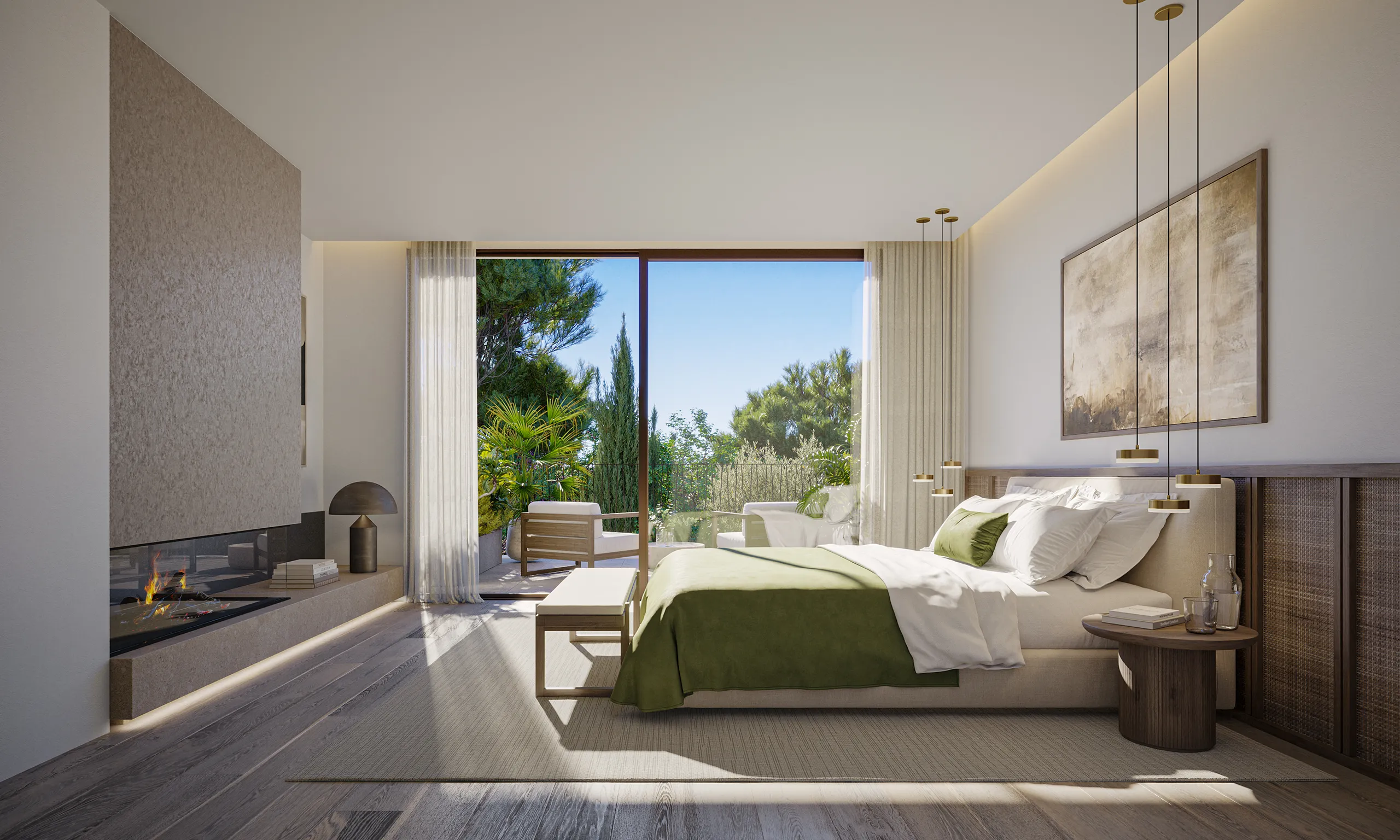 Villa Santanyi Mallorca Dormitorio 3d arquitectura