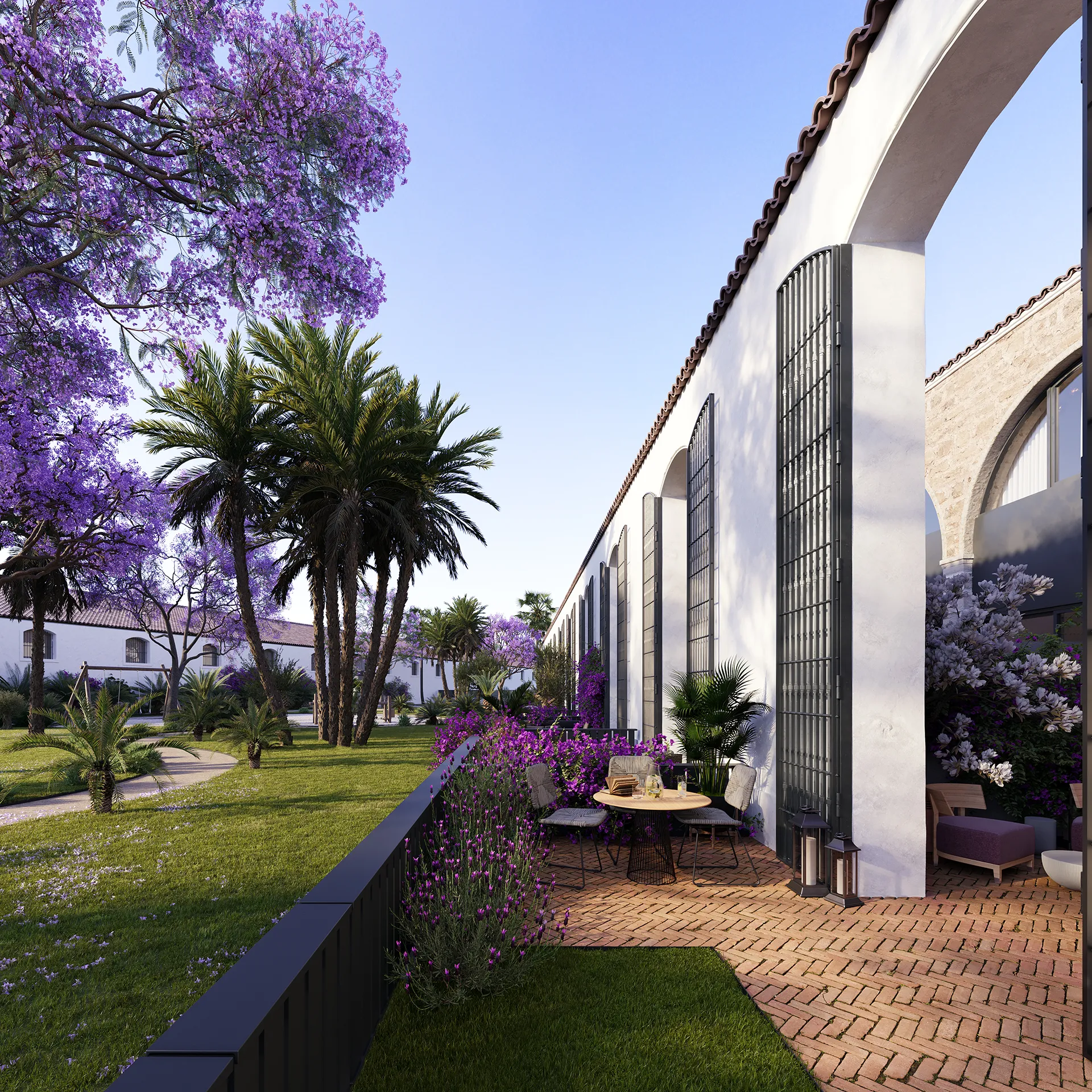 Viviendas Jerez De La Frontera Garden Hyperrealistic Visualisation