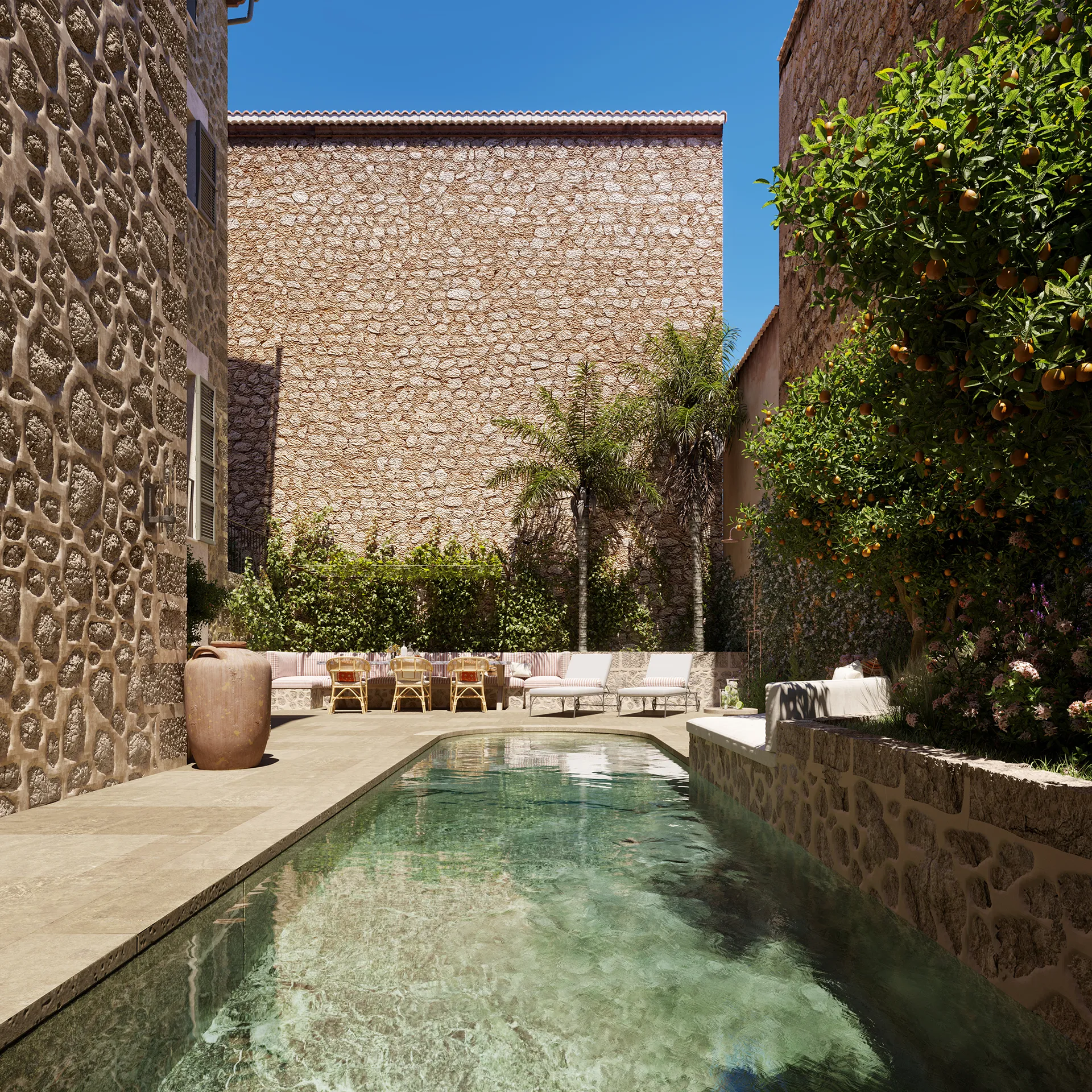 Townhouse Luxury Soller Mallorca Pool Architectural Virtual Tours