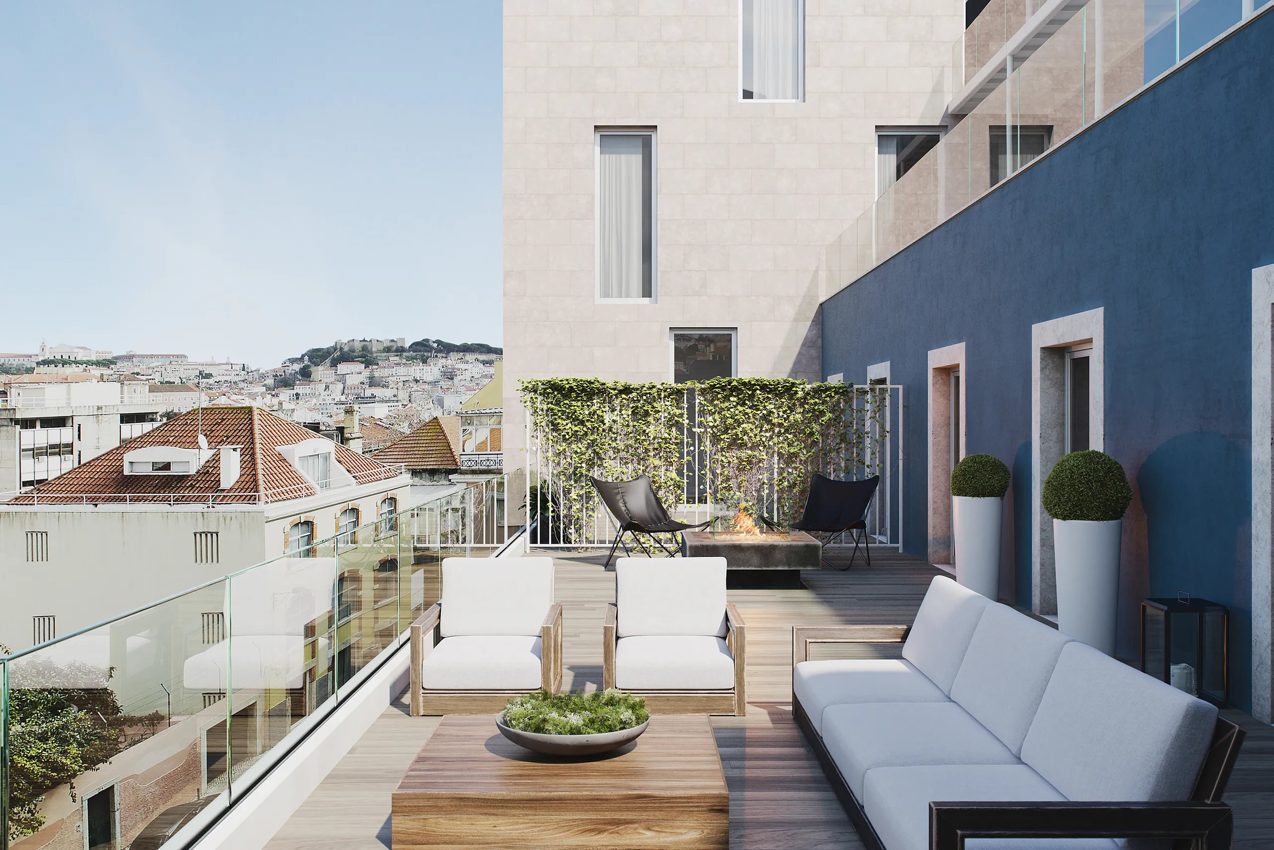 apartamentos Lisboa Portugal Balcon Render arquitectura