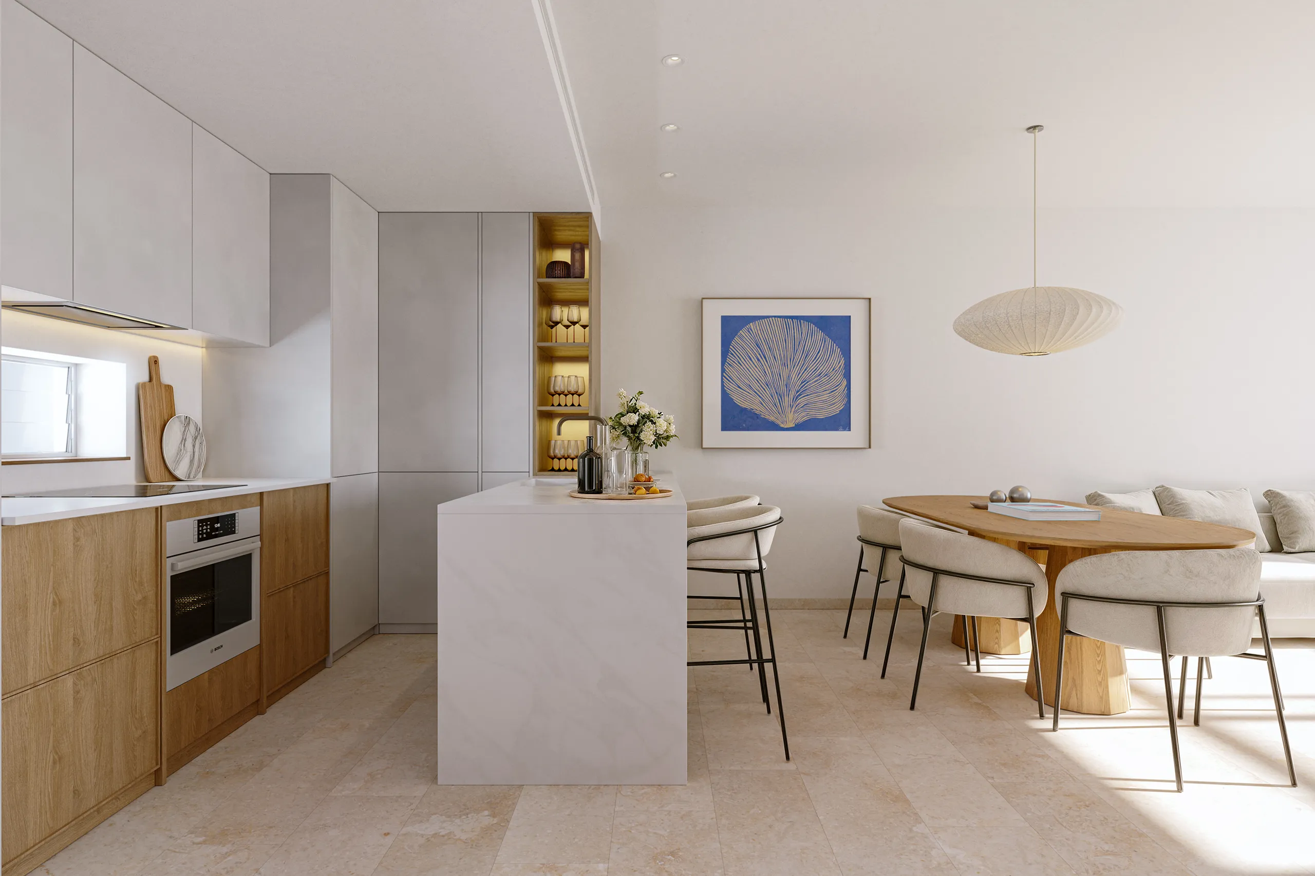 Eularia Apartments Santa Eulalia Ibiza Dining Architectural Rendering