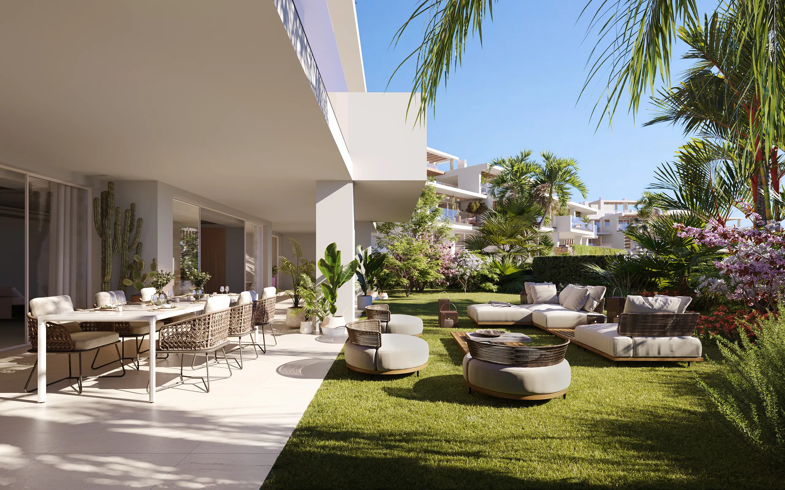 Apartments the Earth Marbella Garden Architectural Rendering