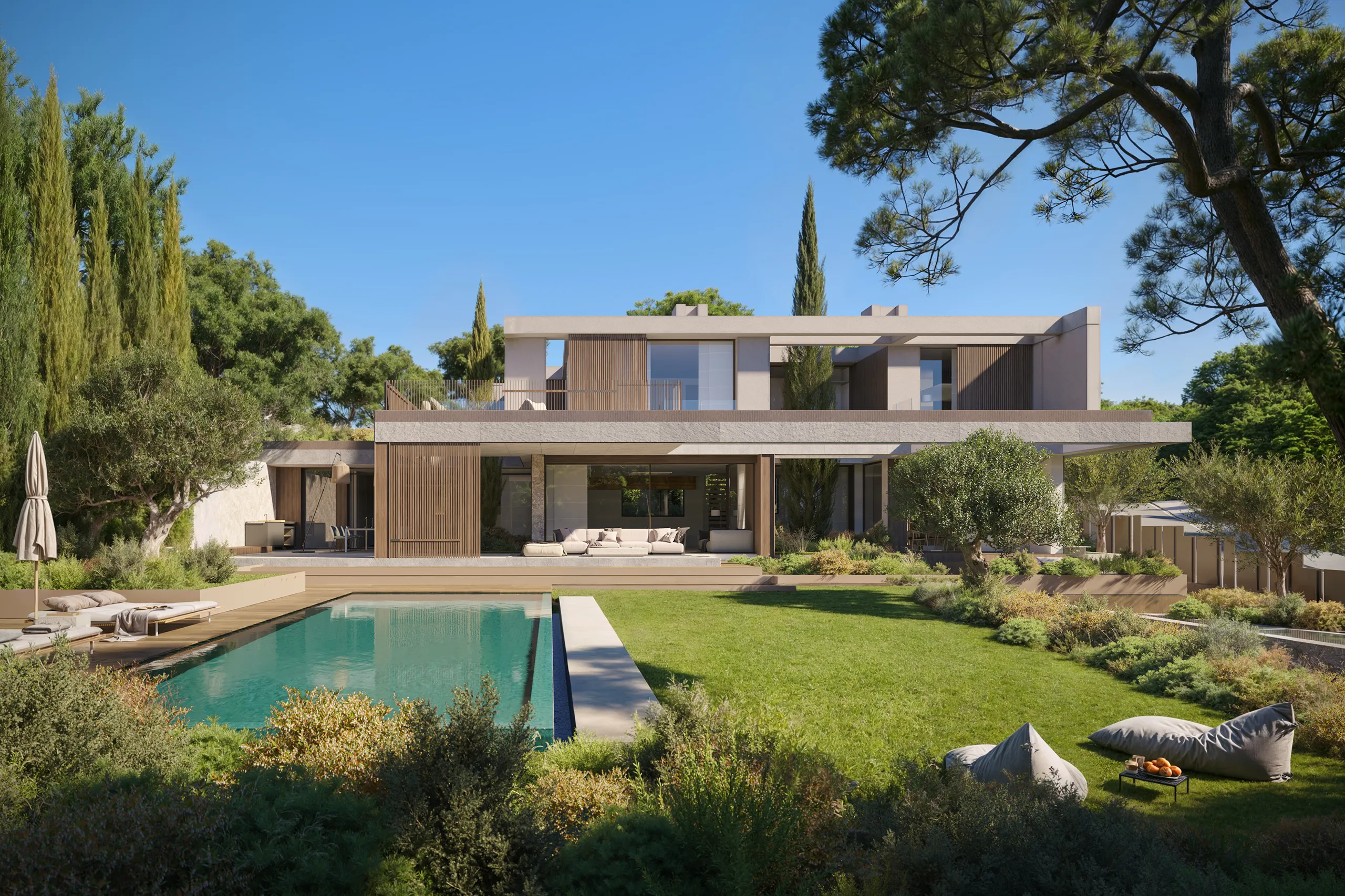 Villa Cala Falco Mallorca piscina visualizacion arquitectonica