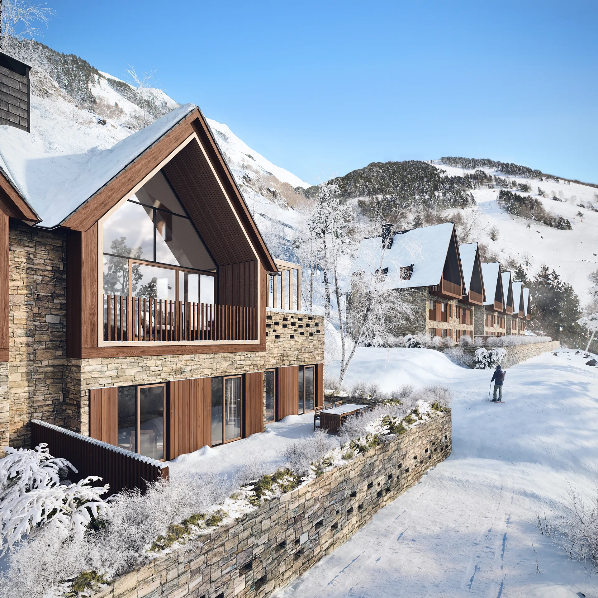Housing Vall Daran Lleida Fassade eye level Hyperrealistic Visualization