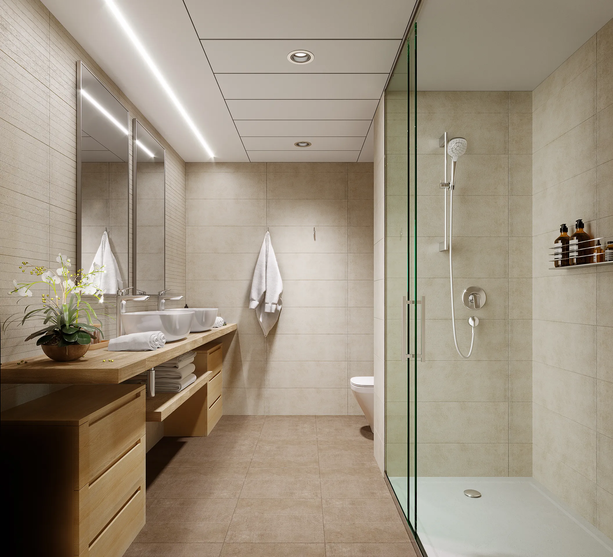 Viviendas Xativa Valencia Bathroom photorealistic render