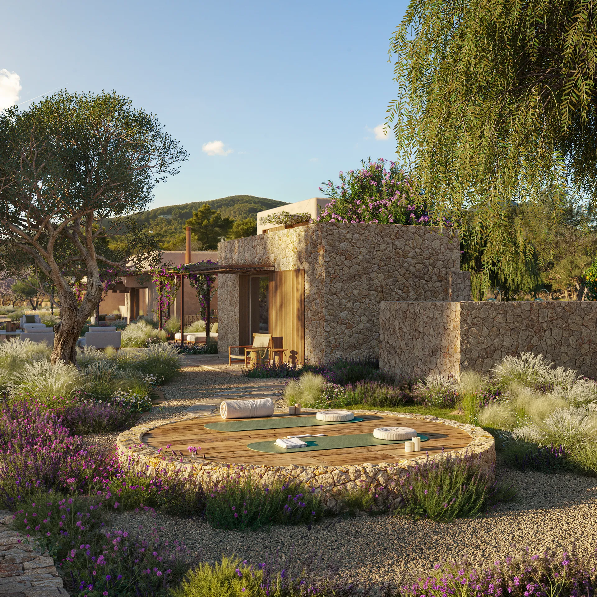 Villa Ibiza Ibiza jardin Visualizacion fotorrealista