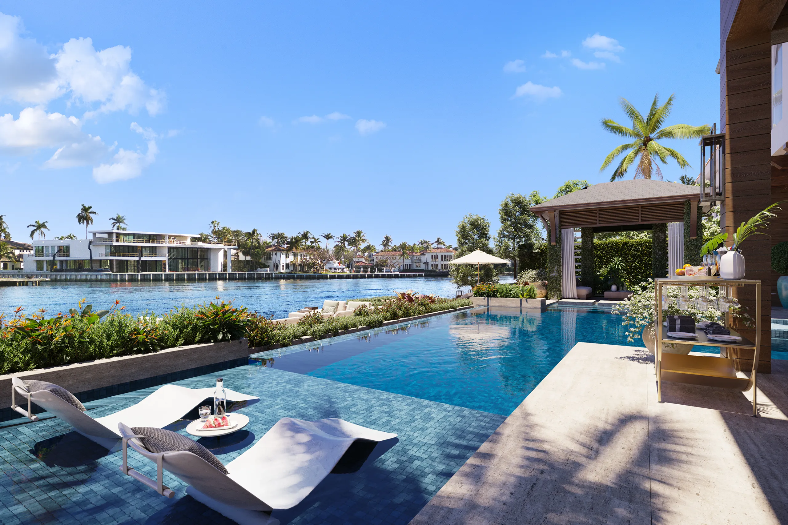 Villa Fort Lauderdale Usa Pool Architectural Visualisations