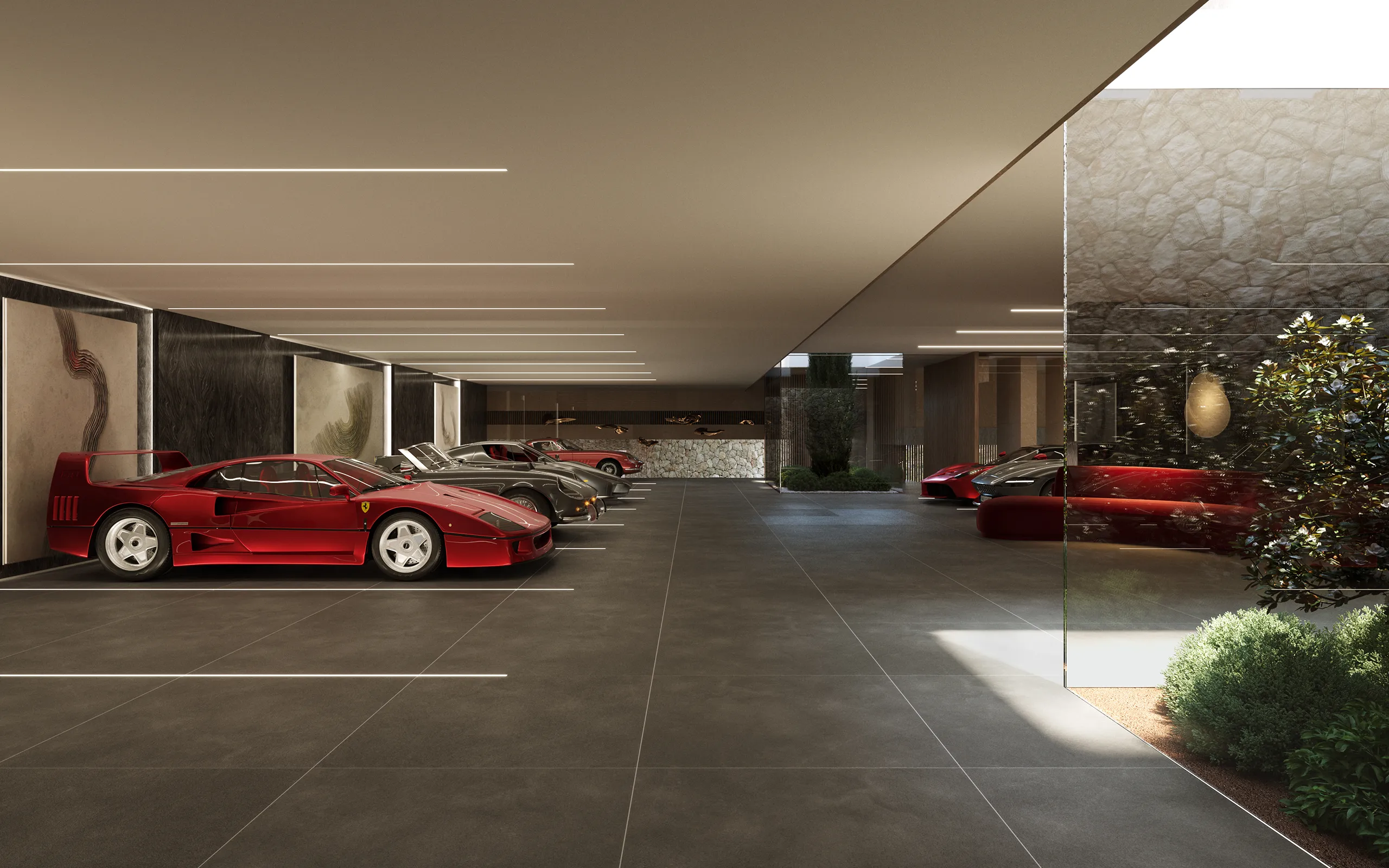 Estate Las Brisas Andratx Mallorca Garage Architectural Visualization