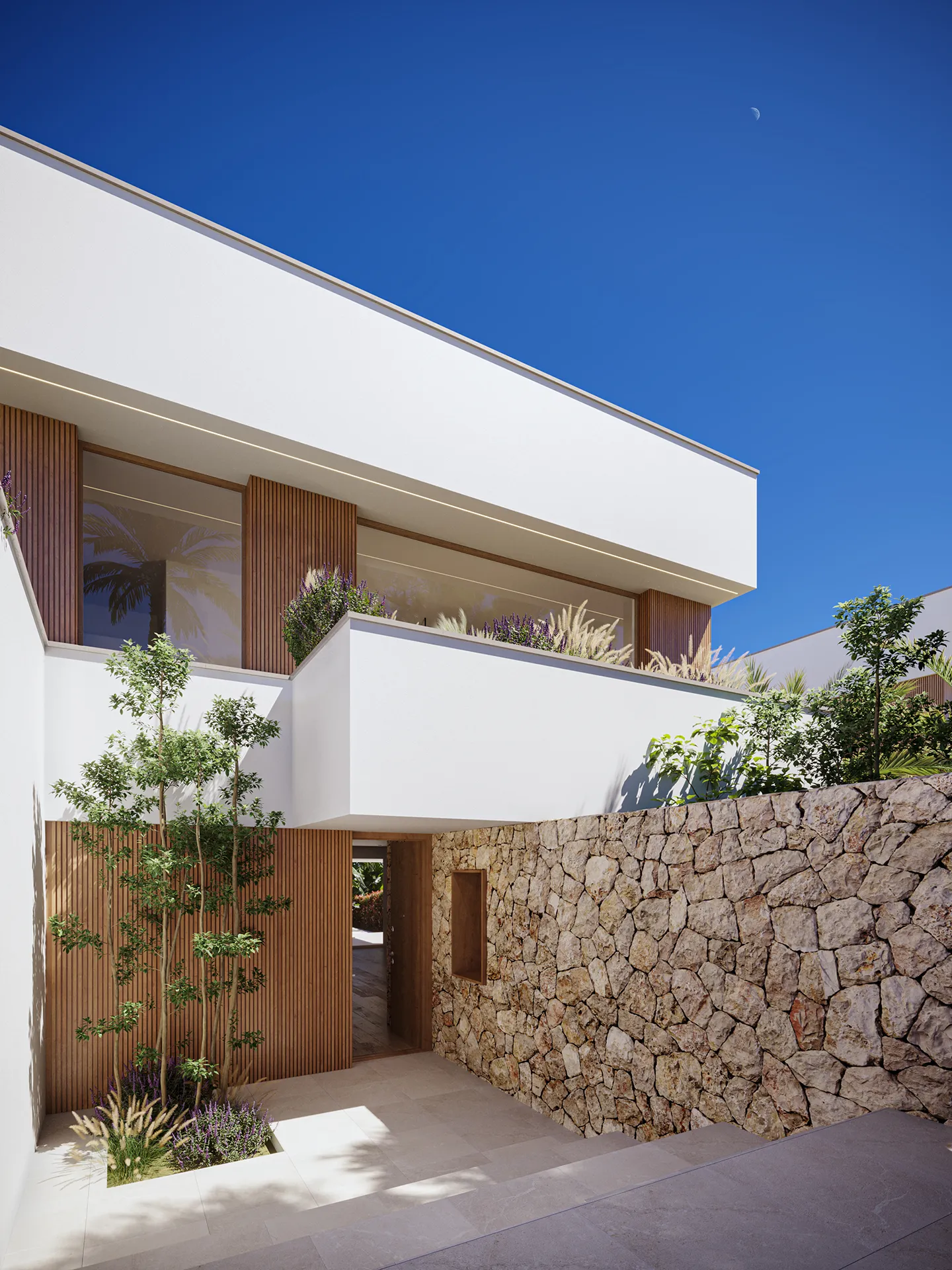 Casa Sitges Barcelona Entrada Renders fotorrealista