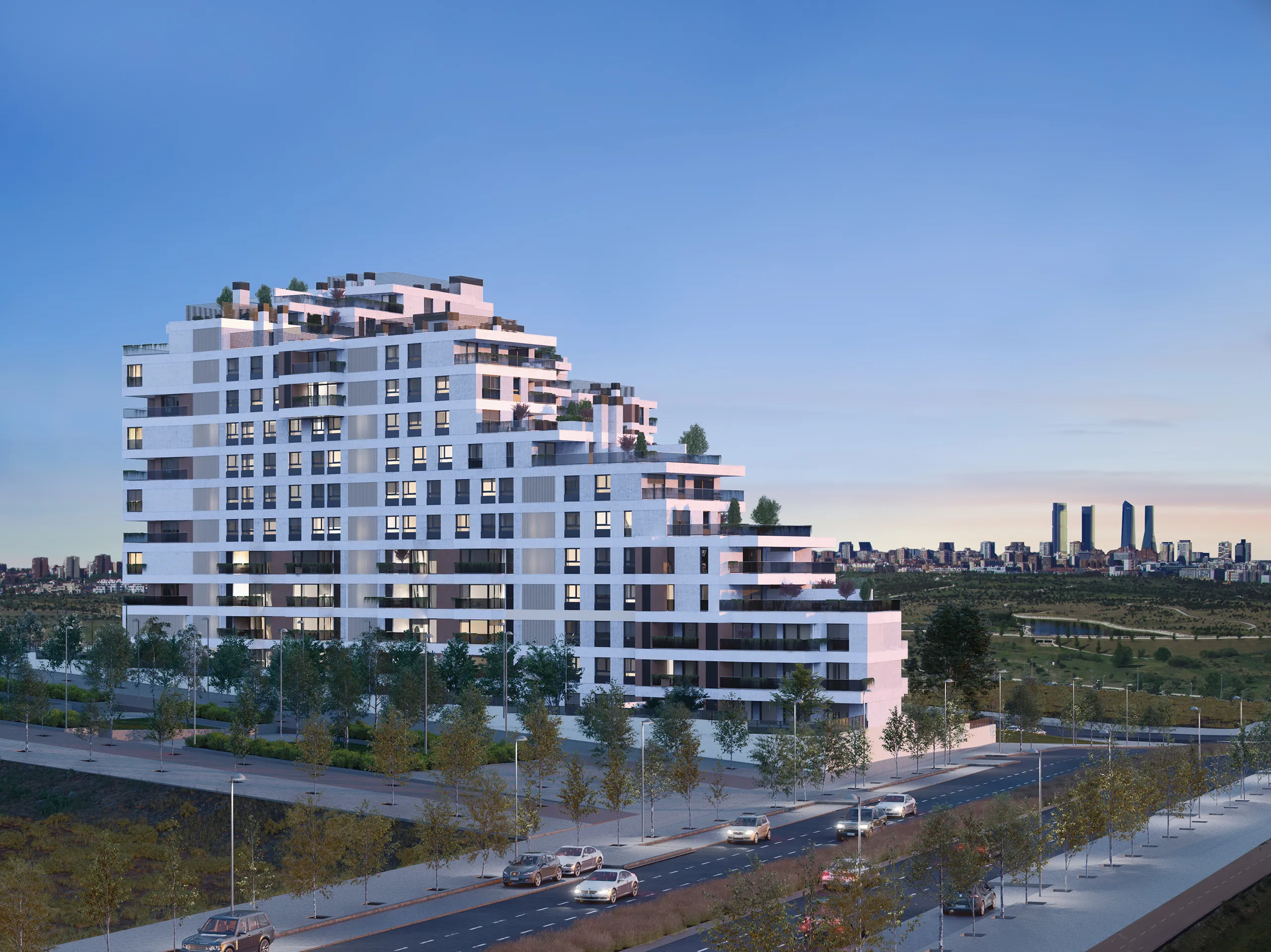 Viviendas Valdebebas Valdebebas Madrid Aerial view Property Branding Renders
