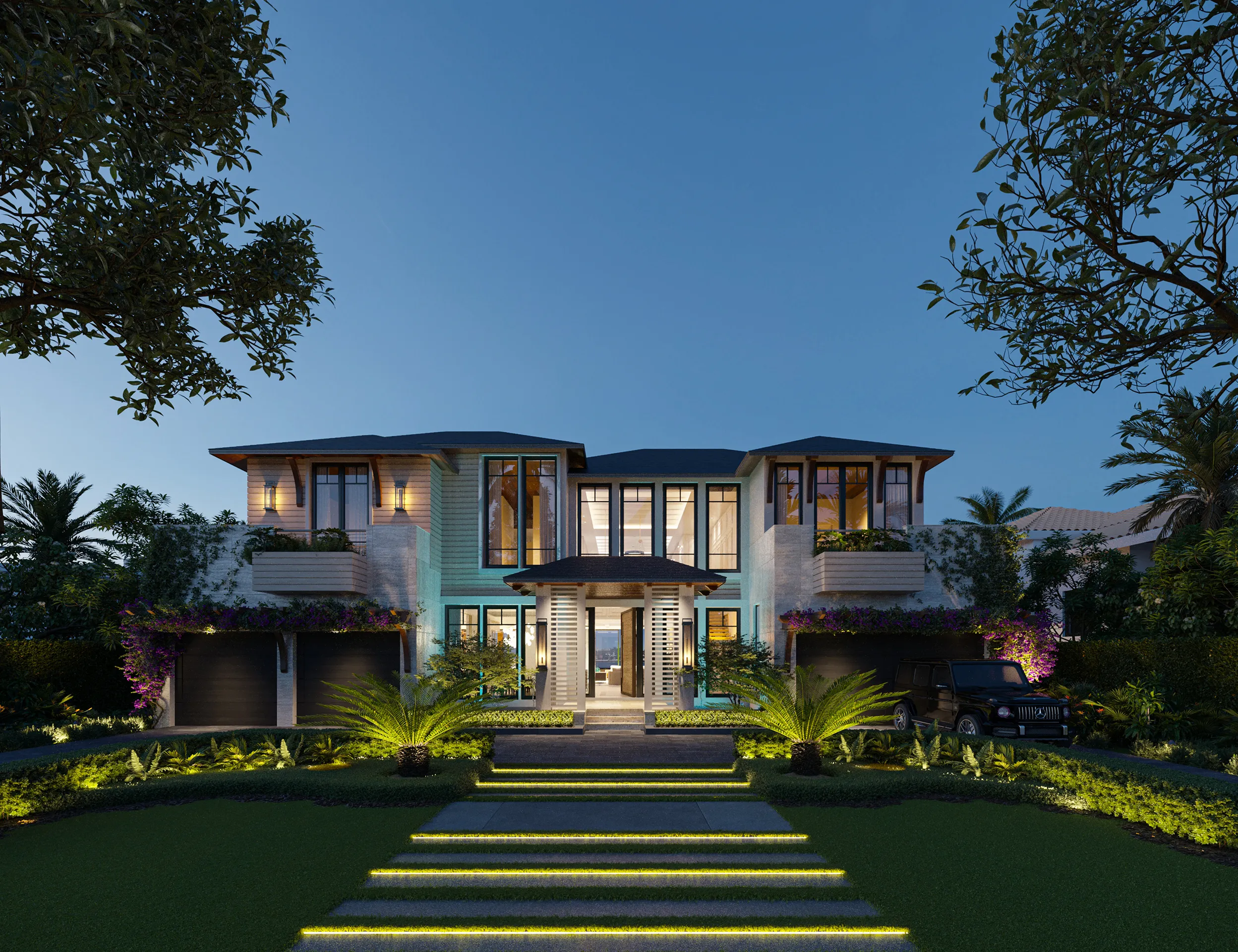 Villa Fort Lauderdale Usa Aerial view Property Branding 3D