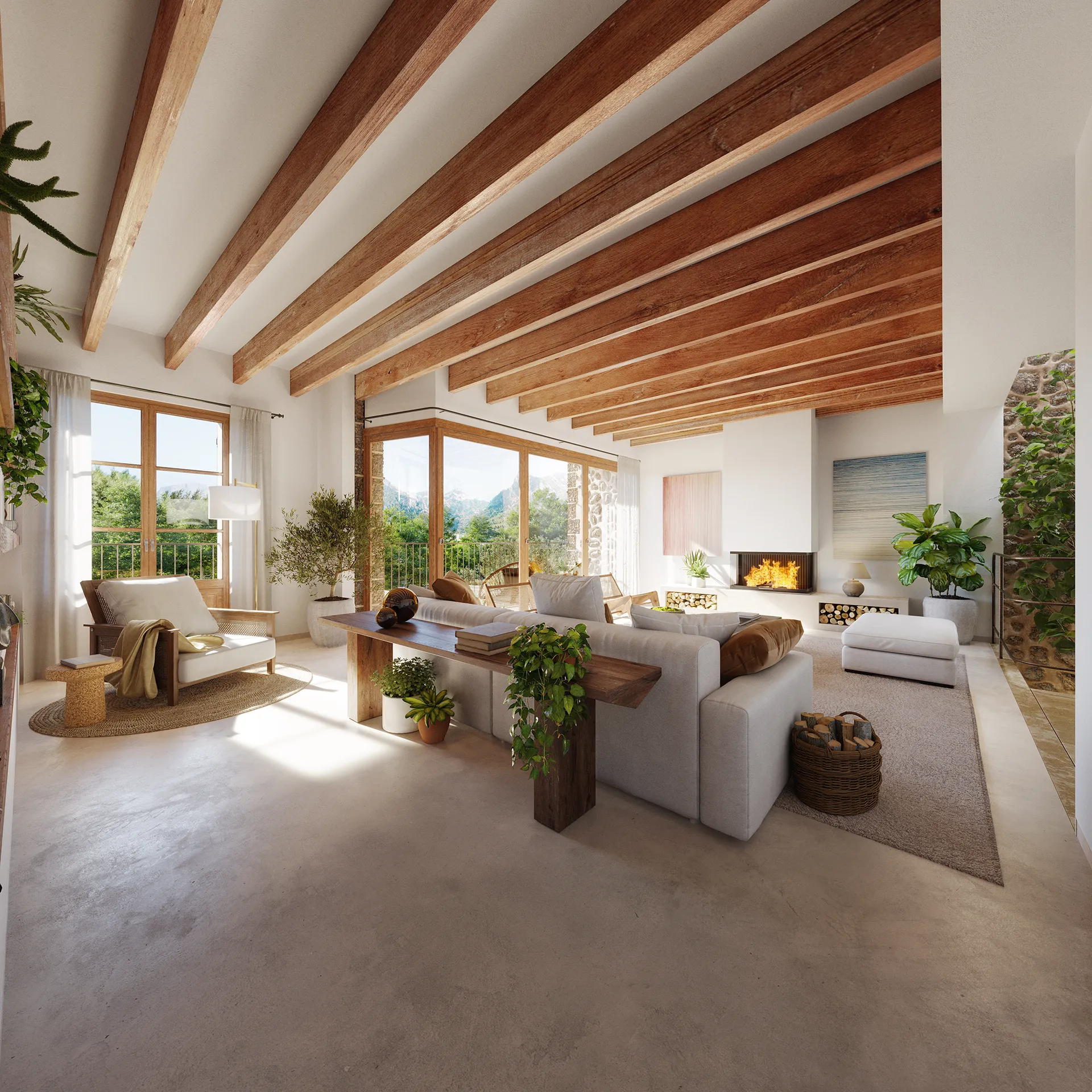 House Soller Mallorca Living Architectural Cgi