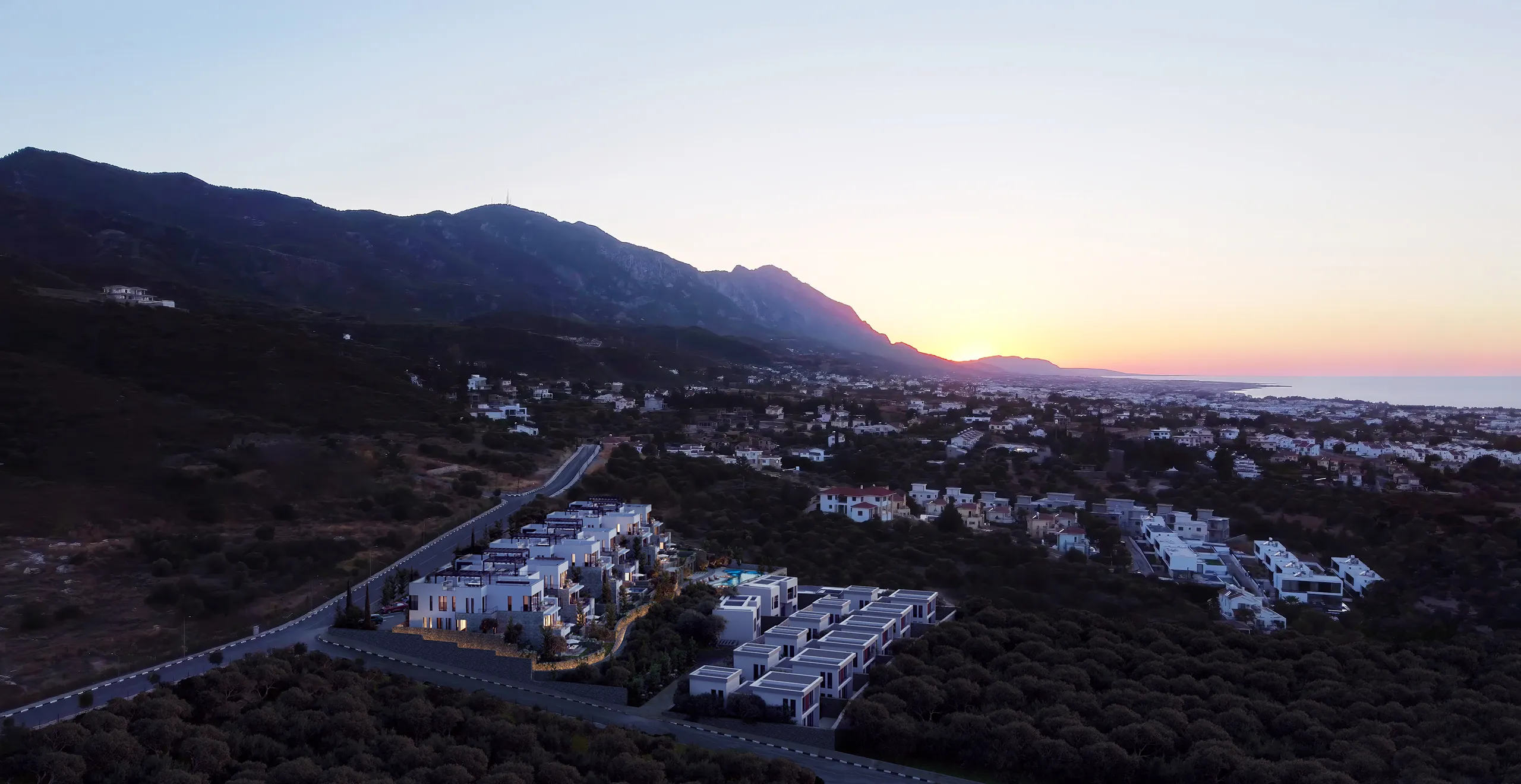 Terra Hill Alsancak Cyprus Vista aerea Tour Virtual Arquitectura