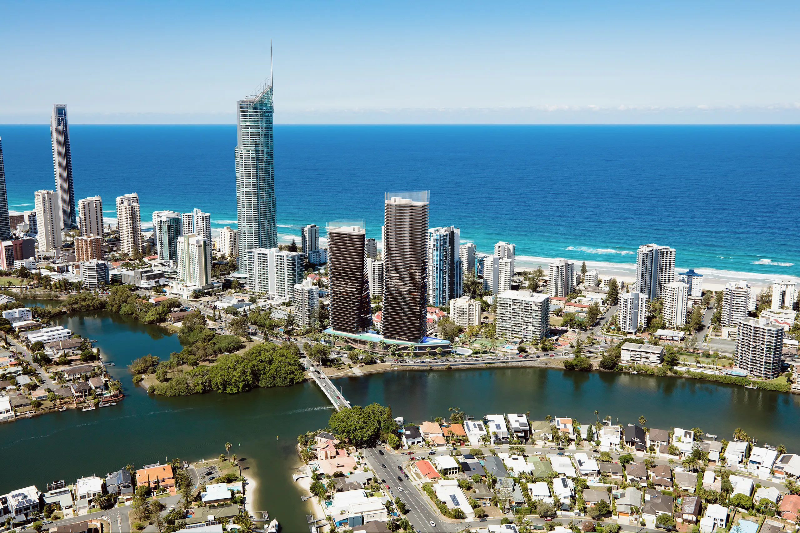 Hotel Sunnyland Gold Coast Australia Aerial view real estate vr