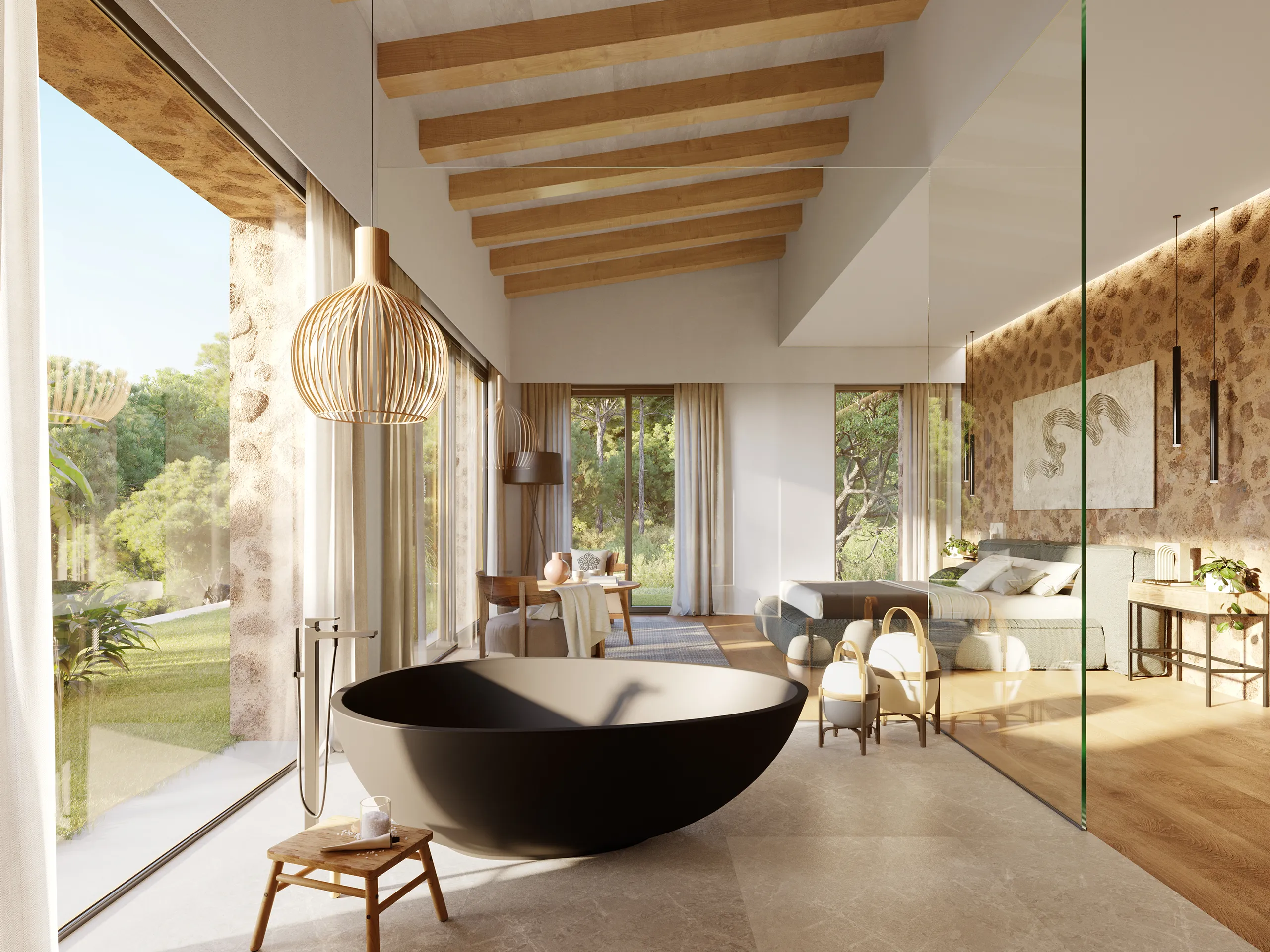 Finca Bunyola Mallorca Bathroom Photorealistics Visualisations