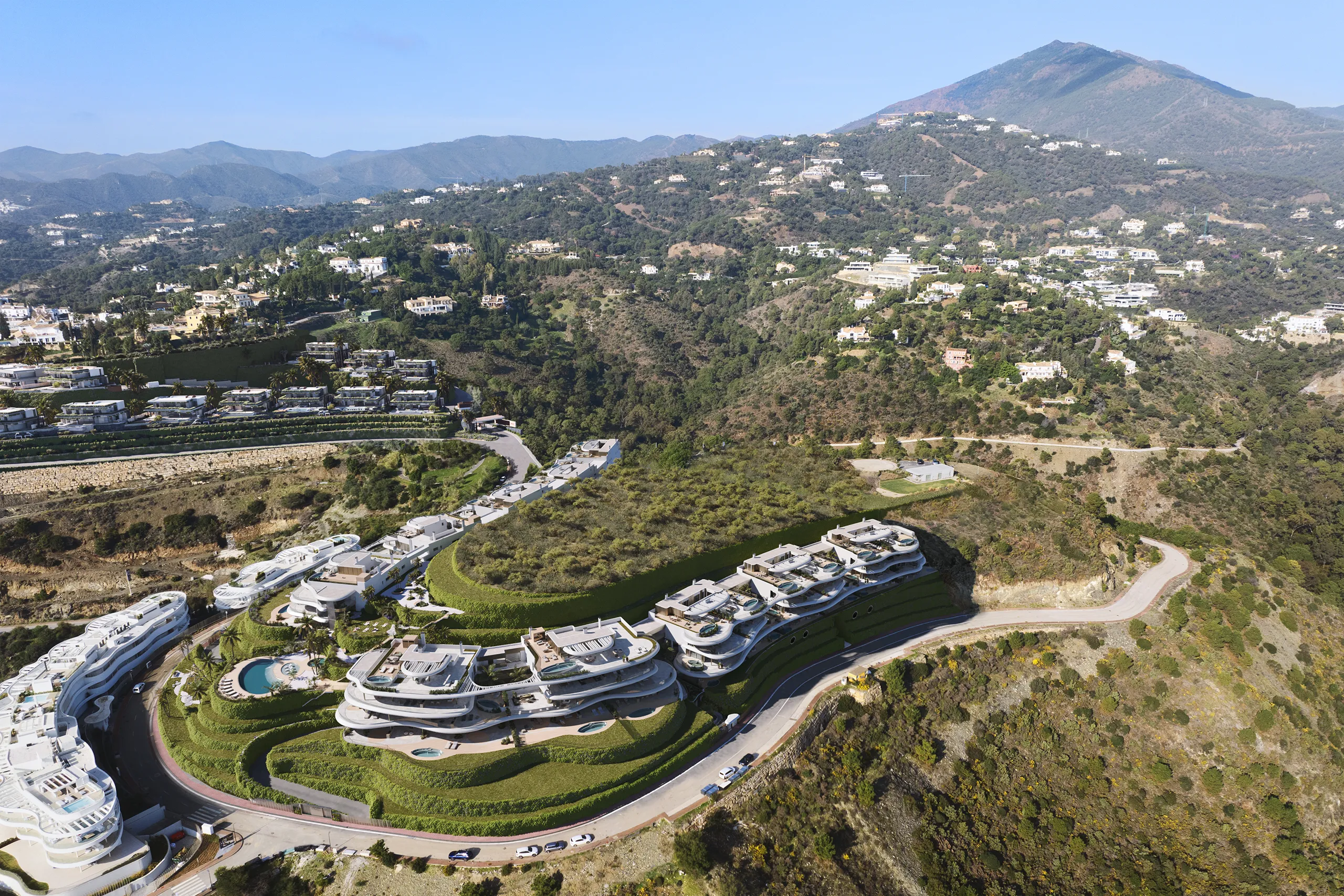 Sky Apartaments Marbella Vista aerea visualizacion arquitectonica