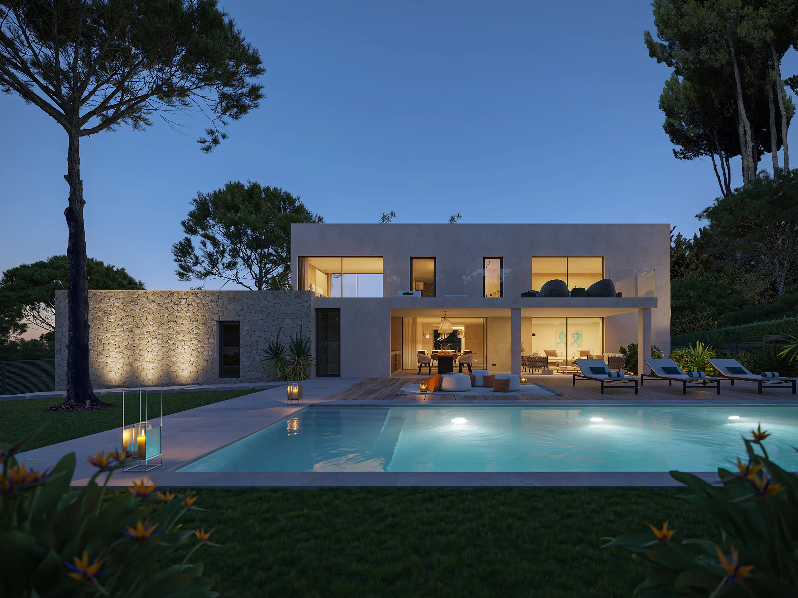 House Sta Ponca Mallorca Pool 3D Architecture