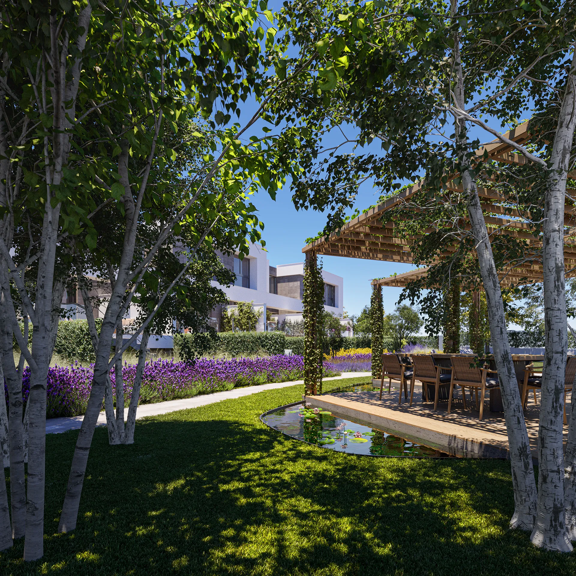 Ilex Adosado Colmenar Viejo Madrid Pergola Architectural renders