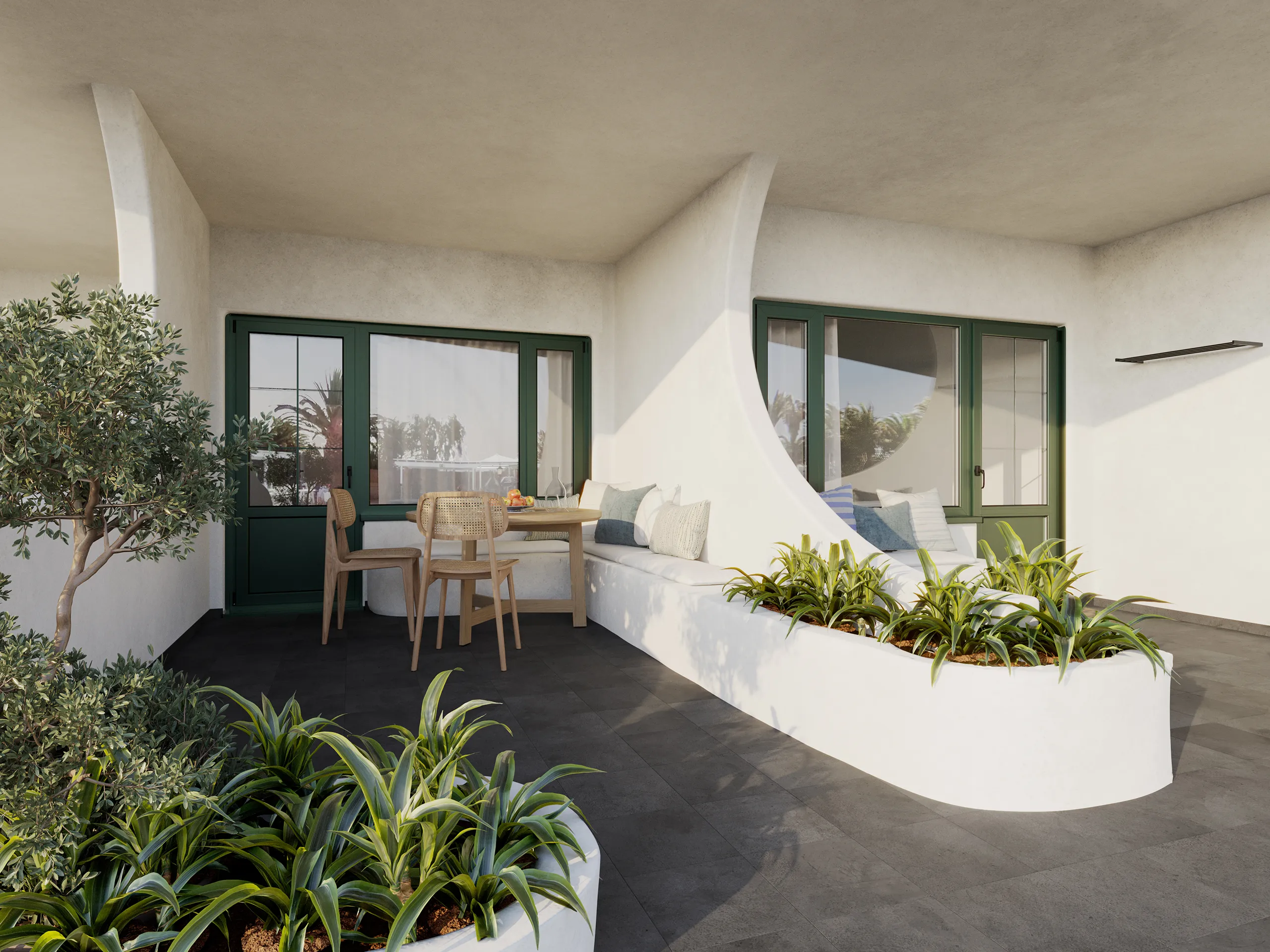 Club Hotel Lanzarote Spain Balcon Visualizacion fotorrealista