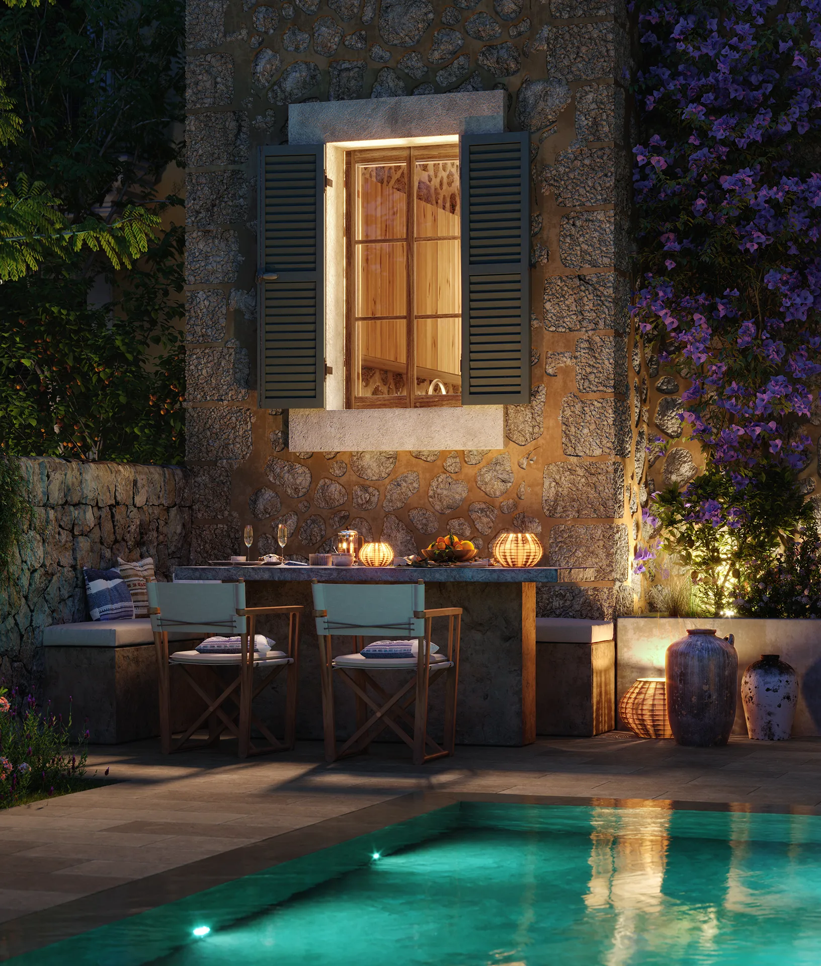 House Mares Soller Mallorca Pool real estate renders