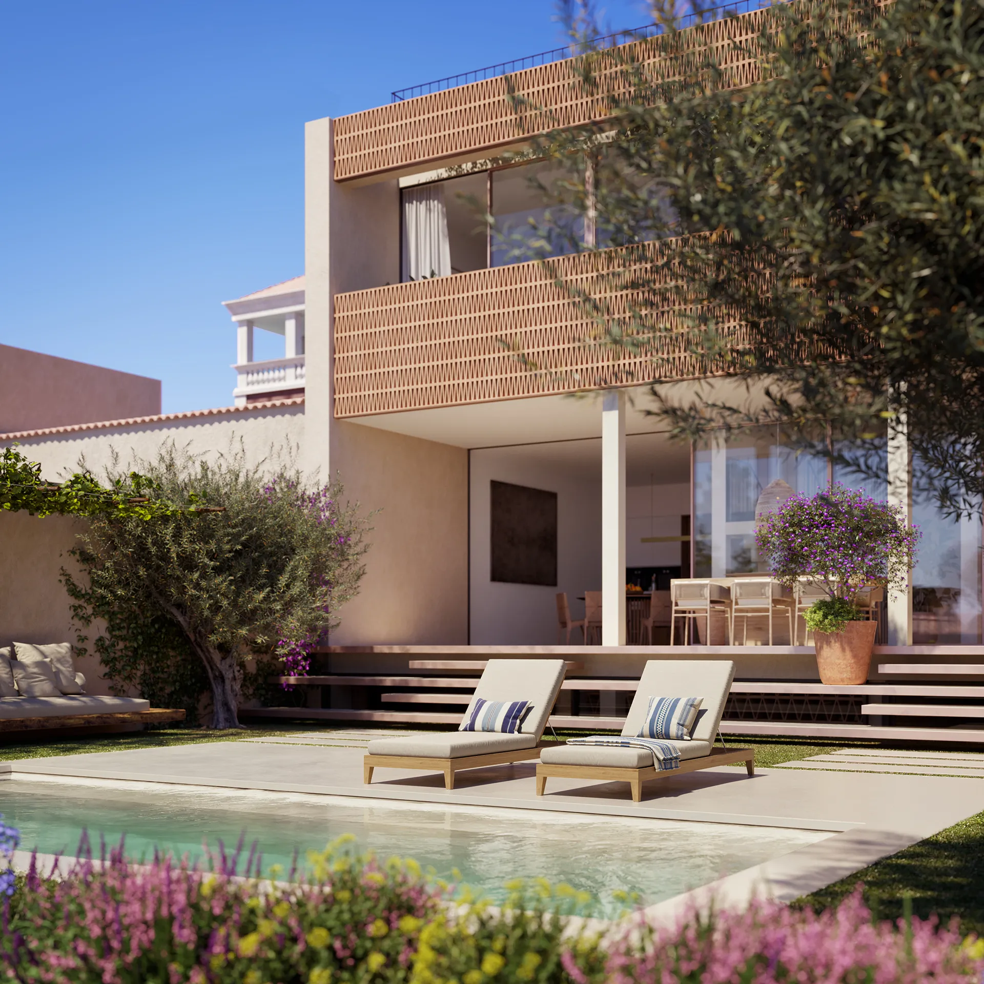House Palma Mallorca Pool Renderings of Architecture